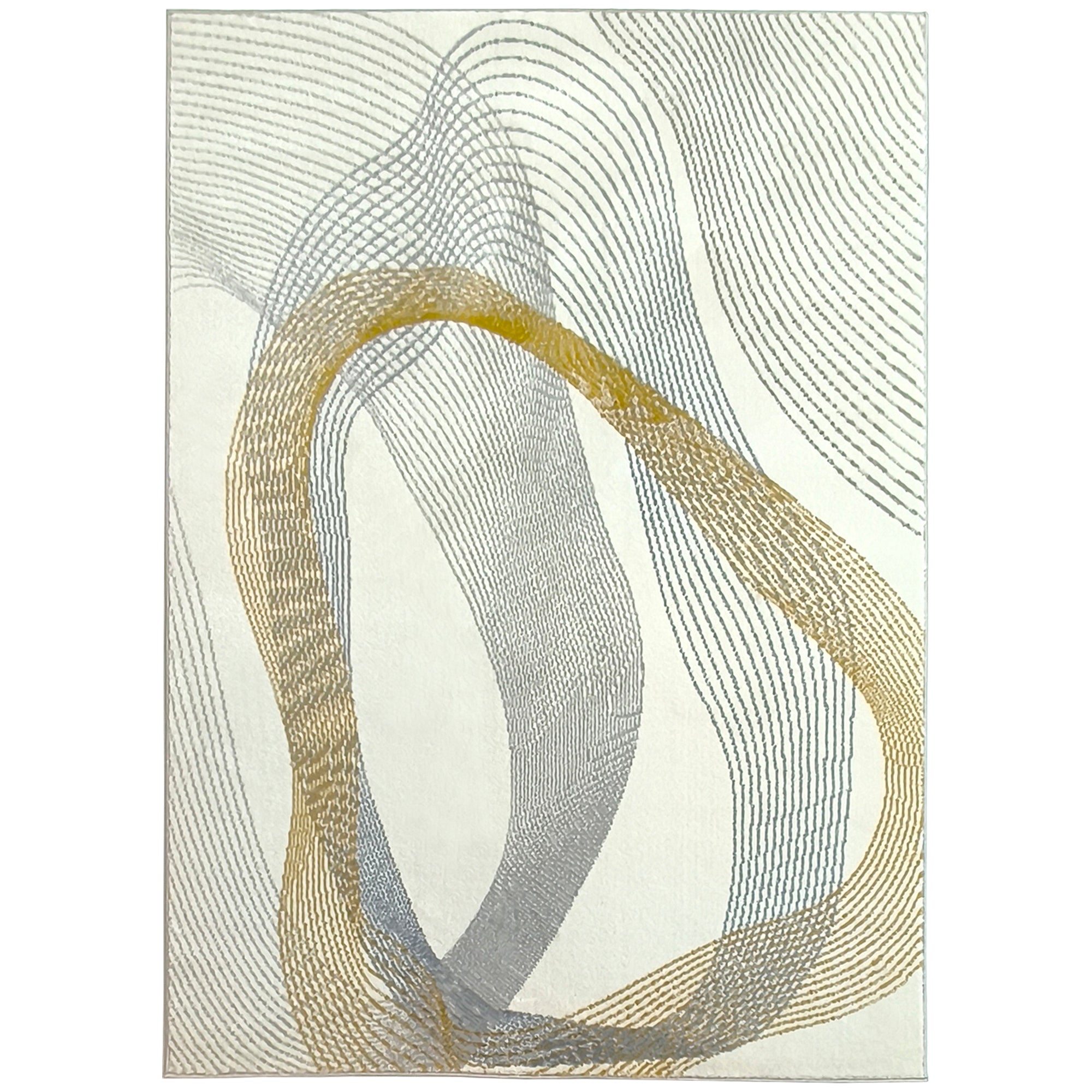 HOMCOM Modern Area Rug, Machine Washable Rug, Allergy-Friendly Floor Carpet for Living Room, Bedroom, Dining Room, Home Office, 230 x 160 cm, Cream White