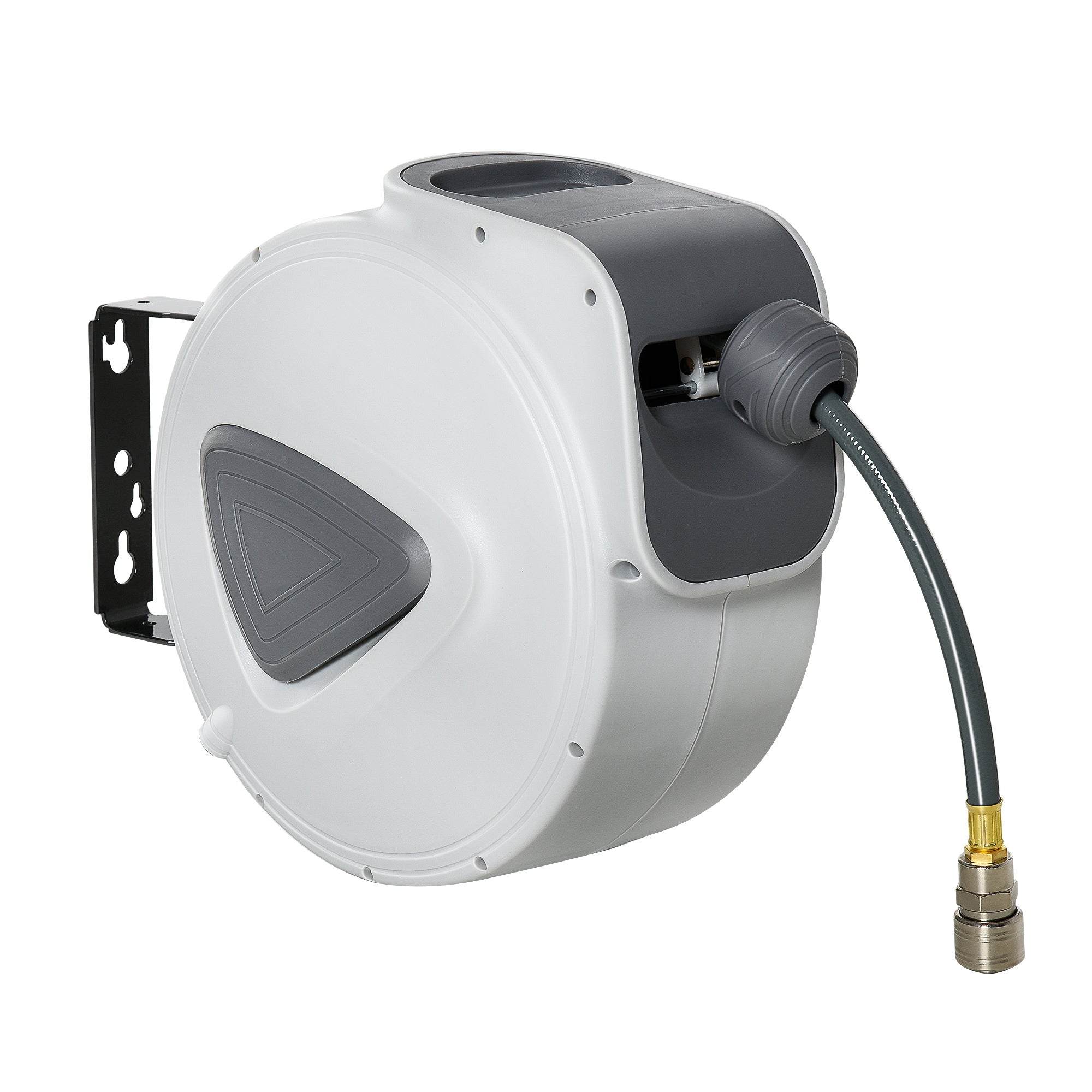 DURHAND Retractable Air Hose Reel 10m+ 90cm Hose Diameter 3 8 9.5mm, Hose Connector 1 4 BSP, Wall Mount Auto Rewind Hose- Reel