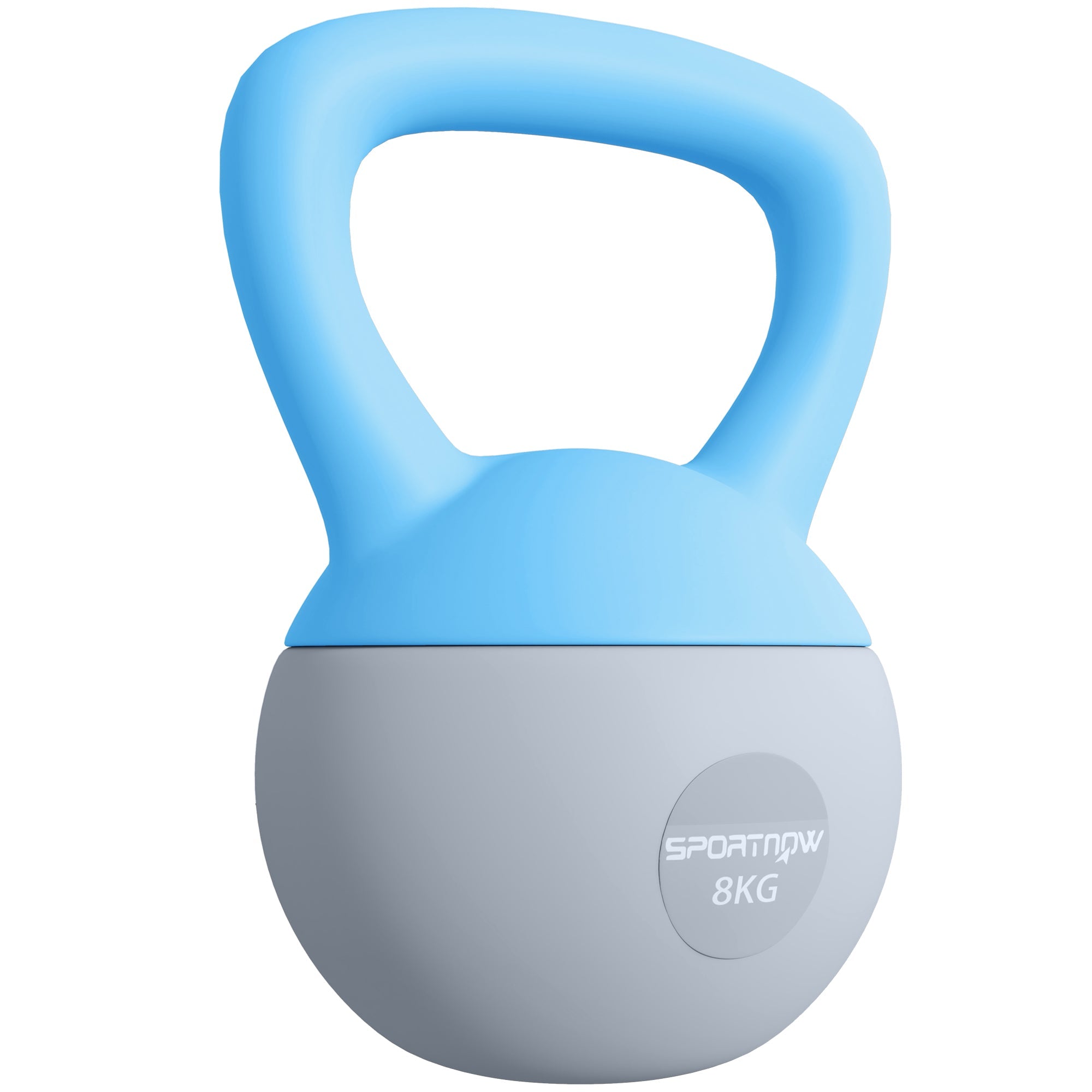 SPORTNOW 8KG Soft Kettlebell, Kettlebell with Non-Slip Handle for Home Gym, Weight Lifting, Strength Training, Light BlueGrey