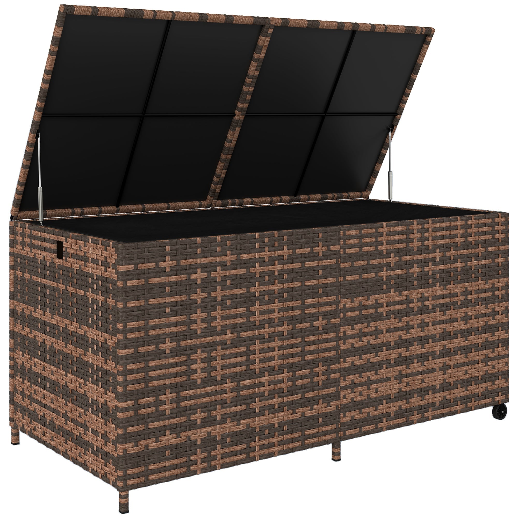 Outsunny Pack of 24 Wooden Border Fences, Garden Fixed Picket Fence for Lawn Edging, Flowerbed, 60L x 1D x 34H cm, Brown