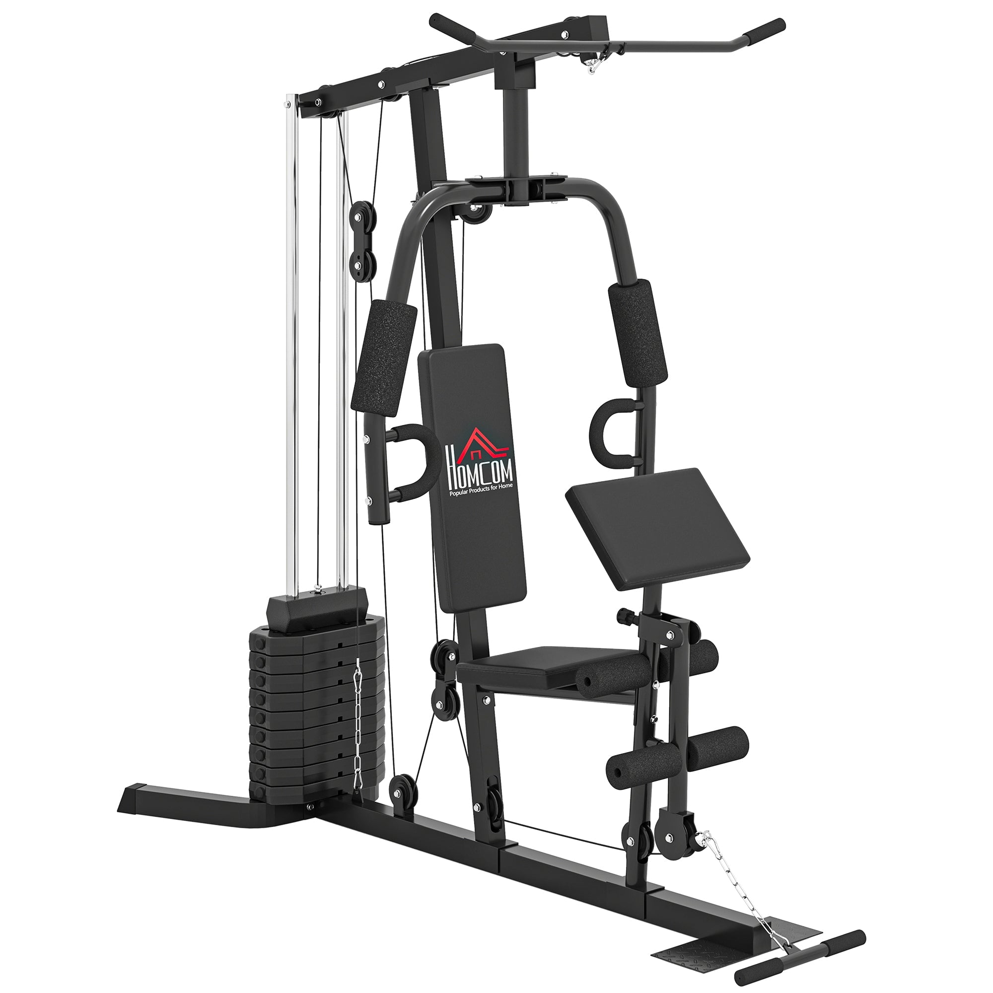 SPORTNOW Leg Press Machine with Wheels and Calf Block, Adjustable Squat Machine for Home Gym, 455KG Capacity