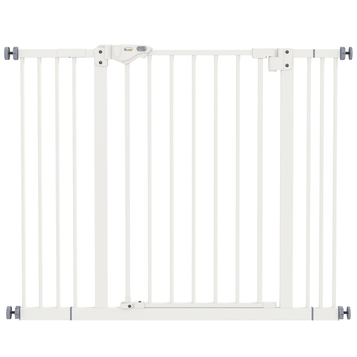 PawHut Metal 74-100cm Wide Adjustable Dog Gate Black
