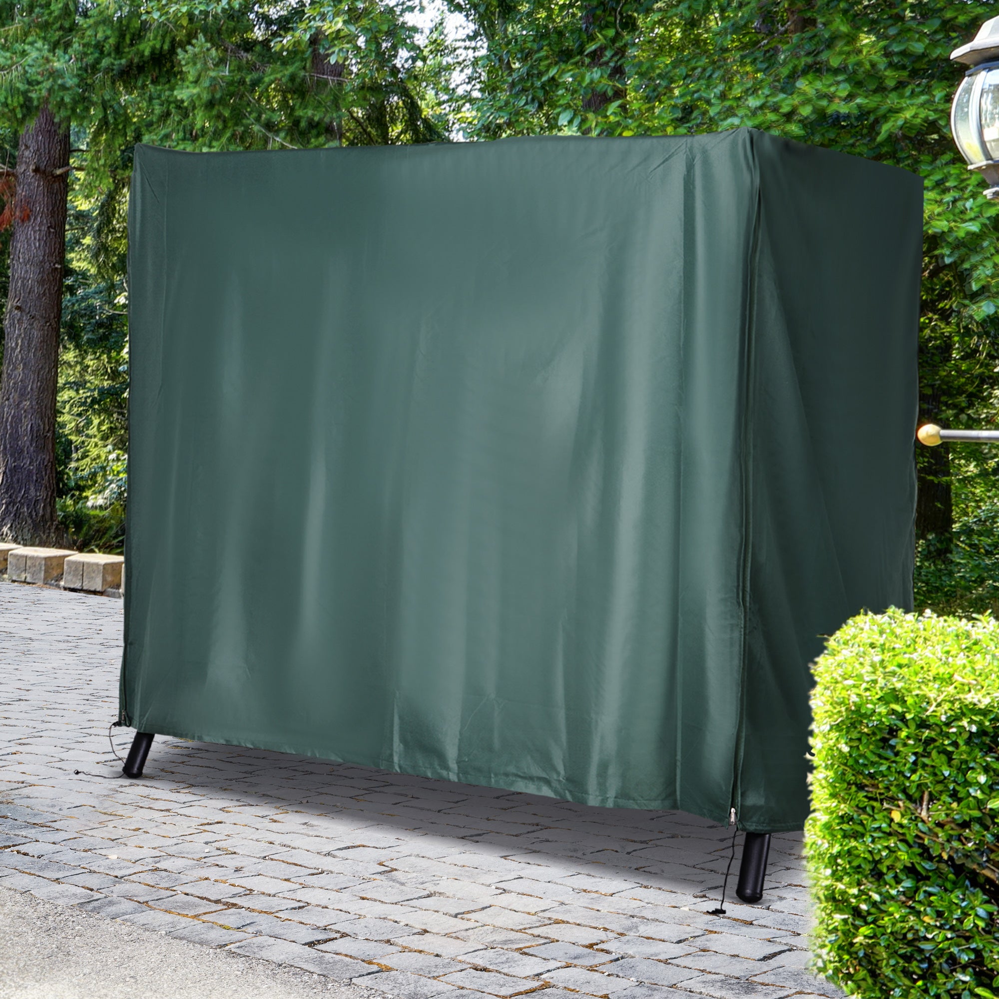 Outsunny 205 x 124cm Three-Seater Swing Chair Protective Cover Deep Green - North Peak Garden Furniture