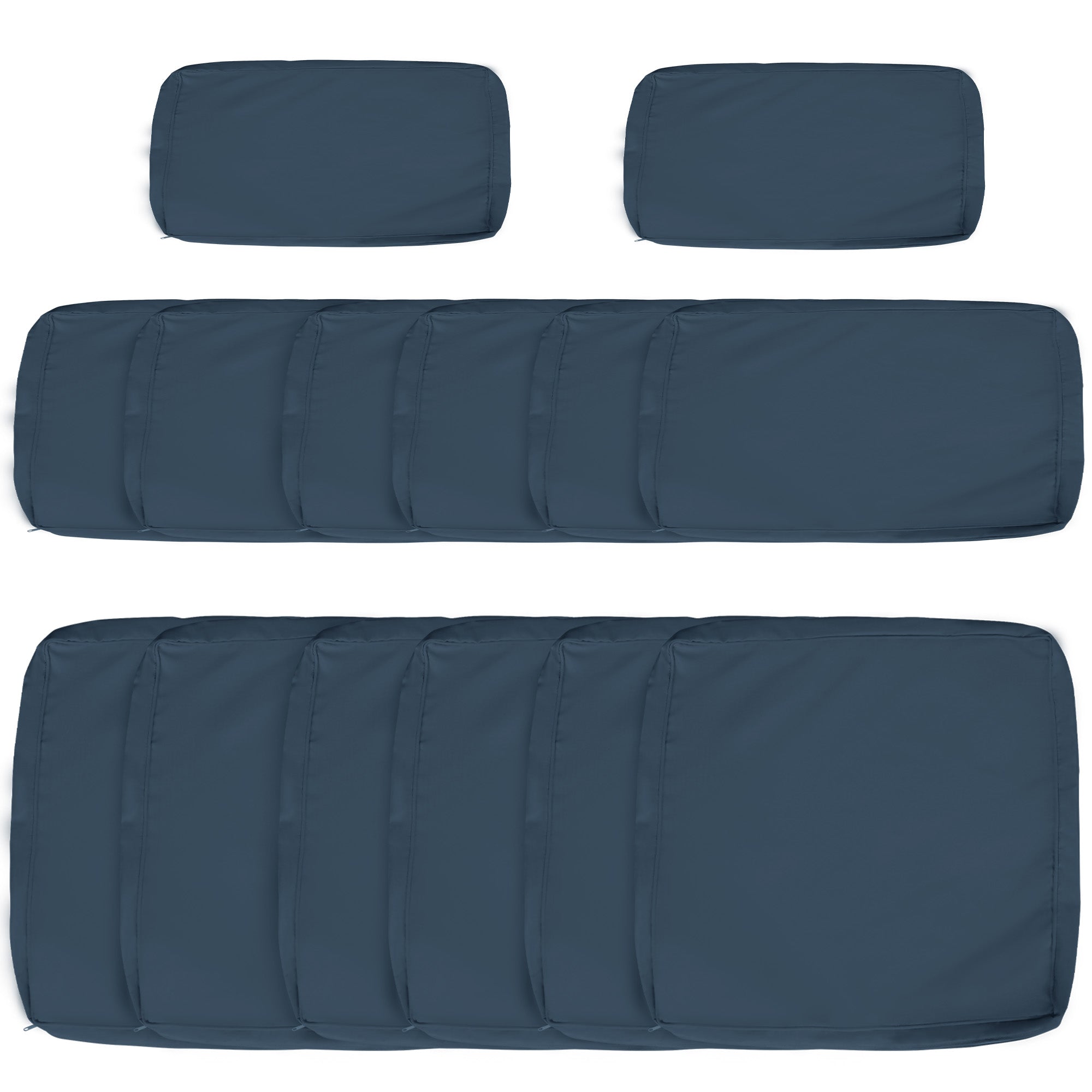 Outsunny Garden Rattan Sofa Cushion Polyester Cover Replacement Outdoor- No Cushion Included, Blue - North Peak Garden Furniture
