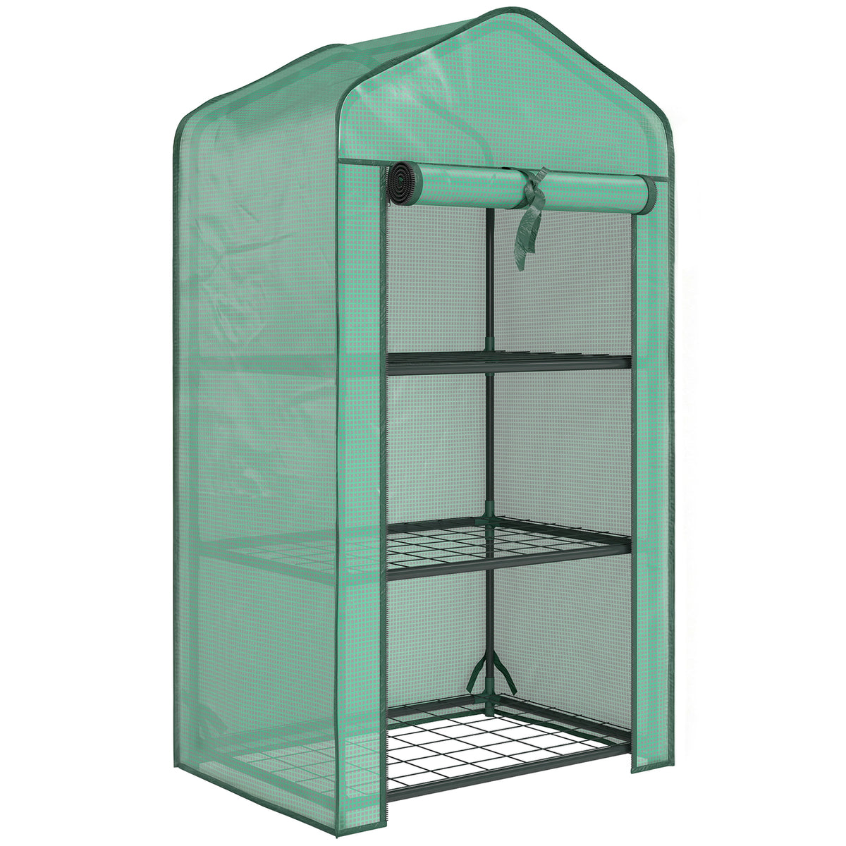 Outsunny Three-Tier Mini Greenhouse - Green