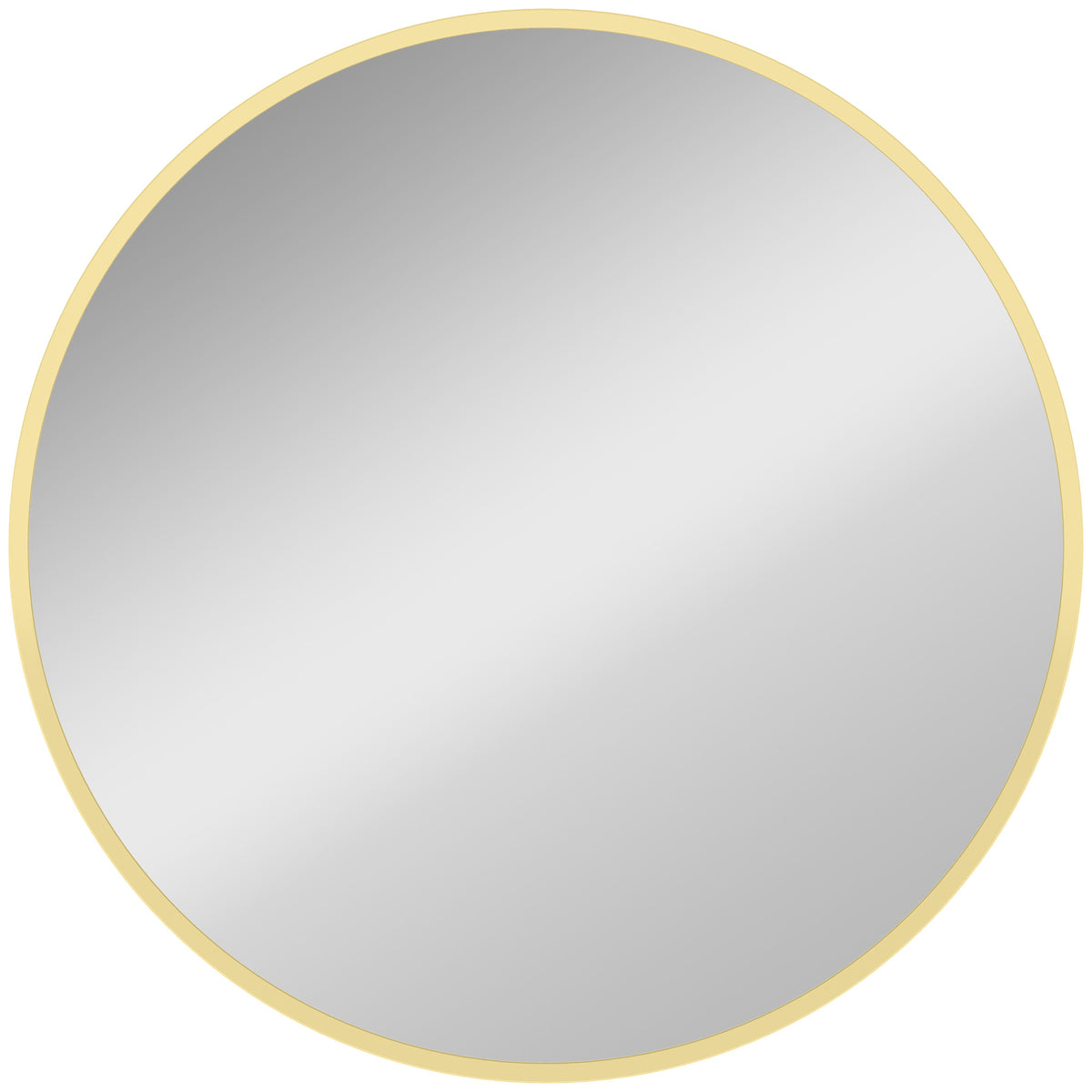 HOMCOM 61cm Decorative Wall Mirror for Bedroom Living Room, Modern Round Bathroom Mirror for Home Decor, Gold Tone