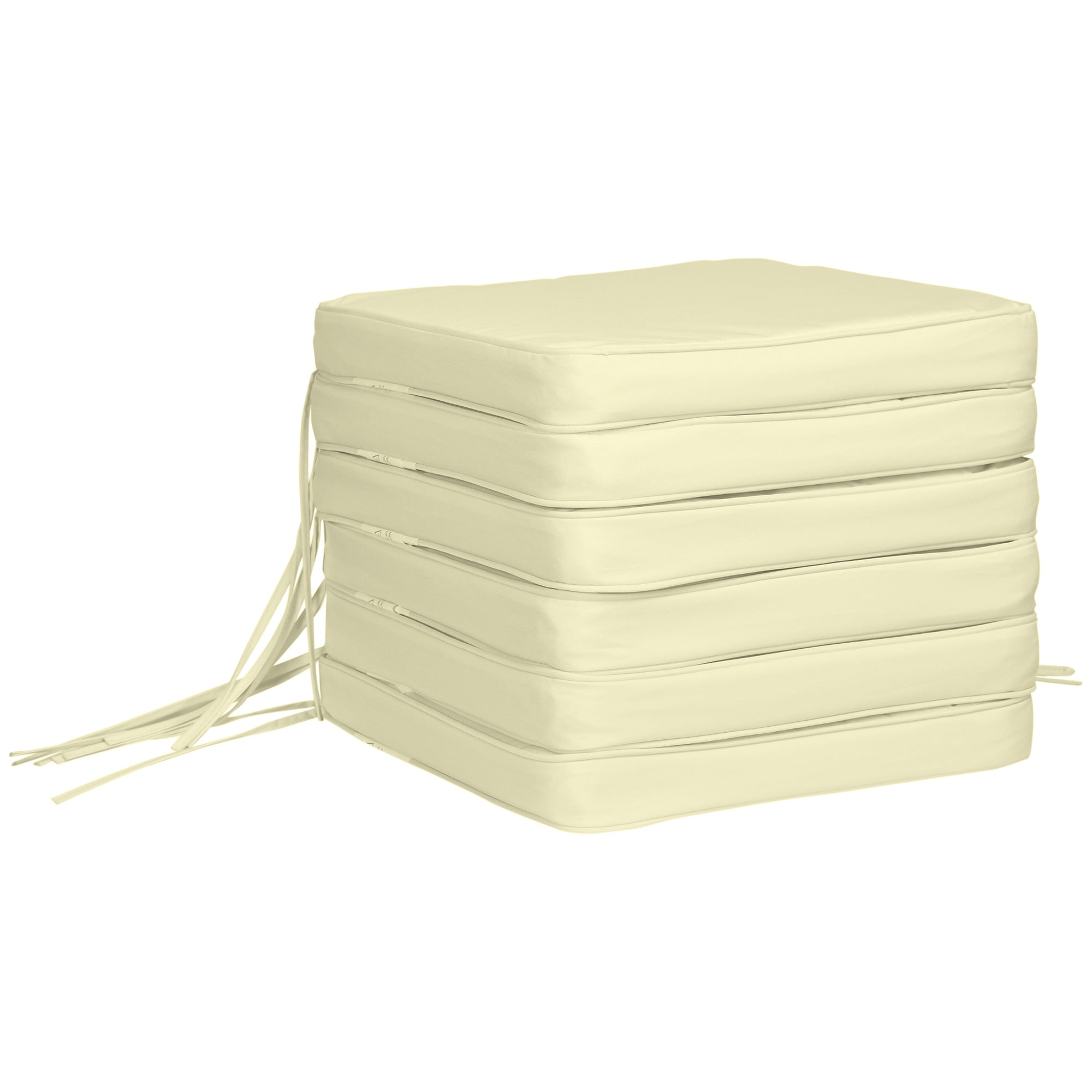 Outsunny Set of 6 Pcs Chair Cushion, 42Lx42Wx5T cm-Cream White - North Peak Garden Furniture