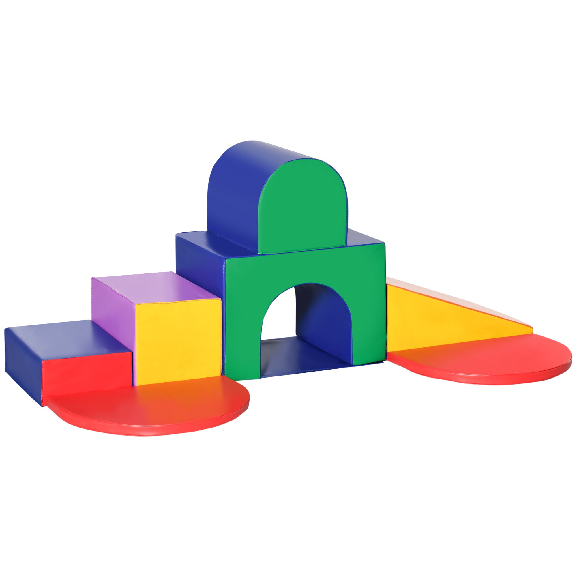 HOMCOM Seven-Piece Kids Soft Playset, for Toddlers - Multicoloured - North Peak Garden Furniture