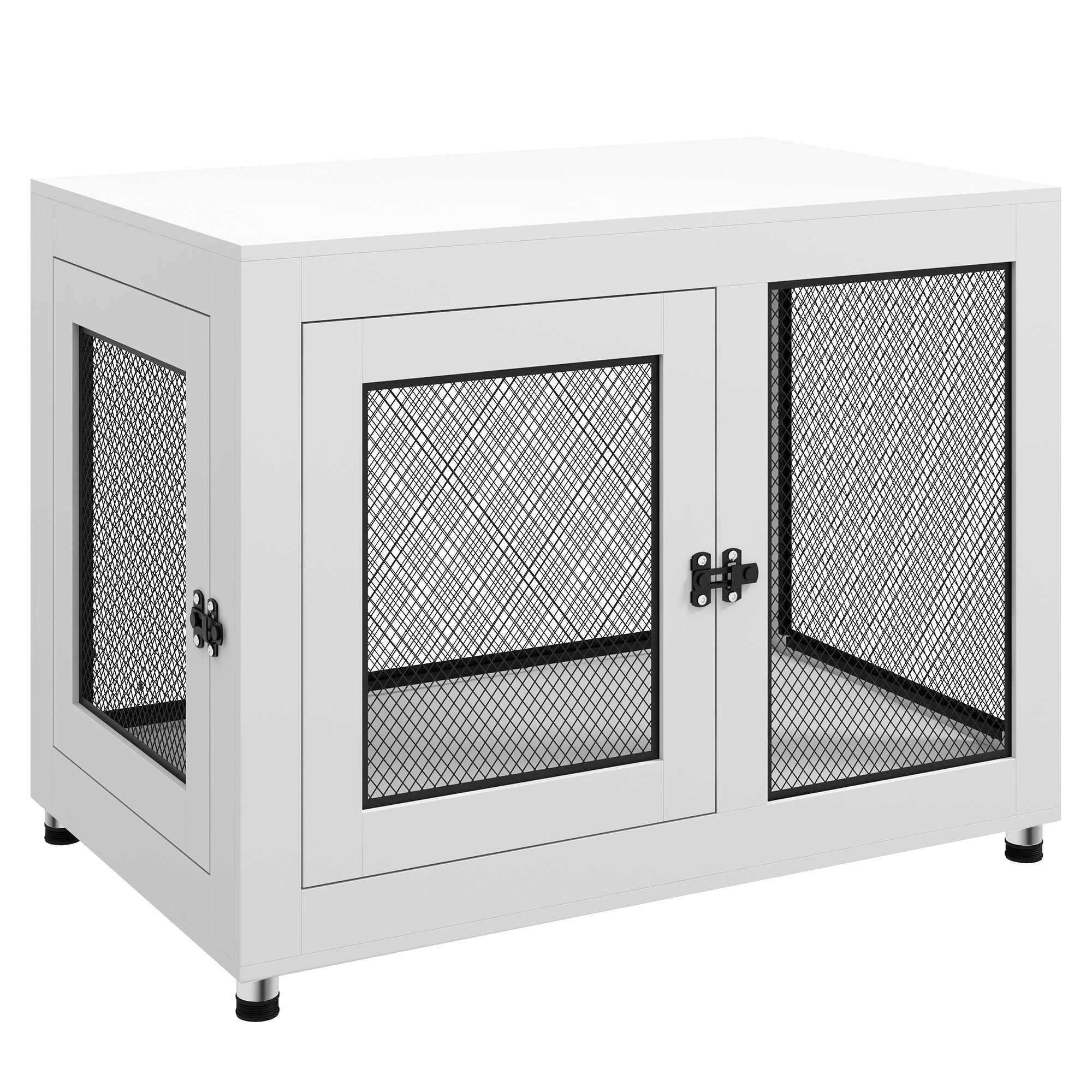 PawHut 2-in-1 Dog Cage & Side Table, with Two Doors, Cushion, for Large Dogs - North Peak Garden Furniture