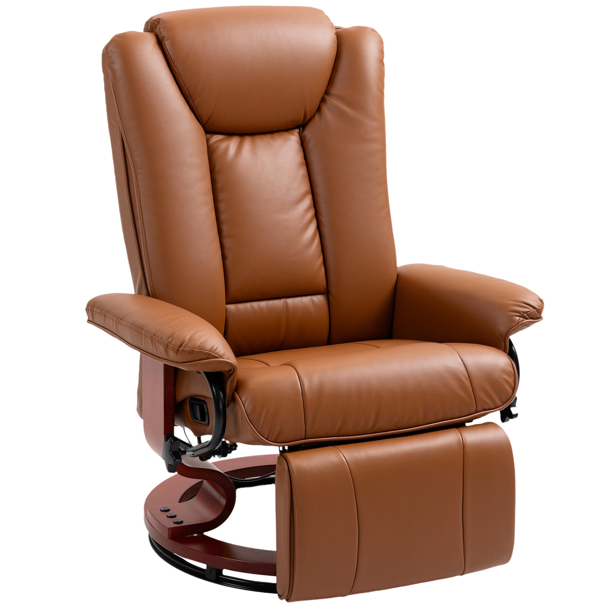 HOMCOM Faux Leather Recliner Chair - Brown - North Peak Garden Furniture