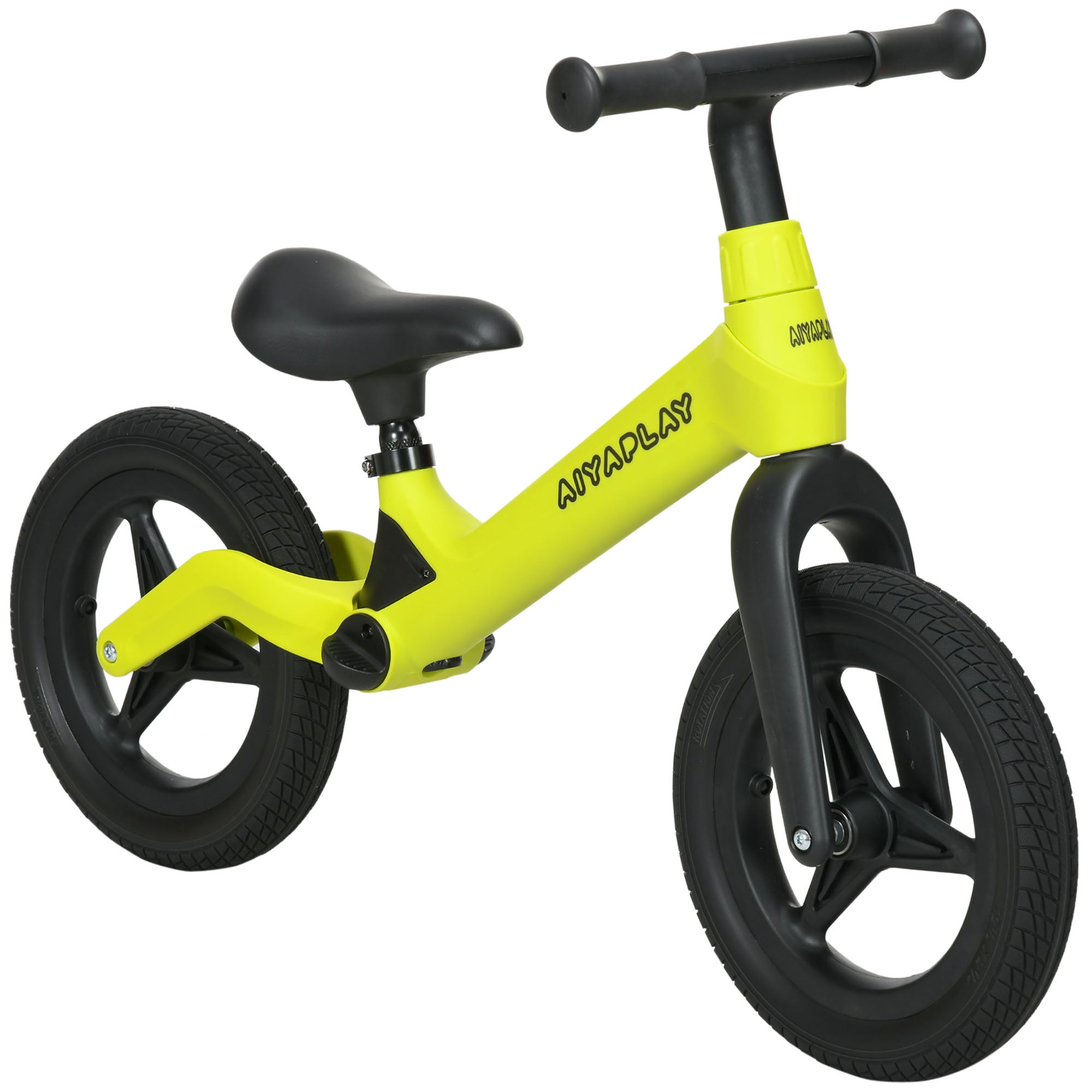 AIYAPLAY Balance Bike with Adjustable Seat and Handlebar, PU Wheels, No Pedal, for Ages 30-60 Months - Green - North Peak Garden Furniture