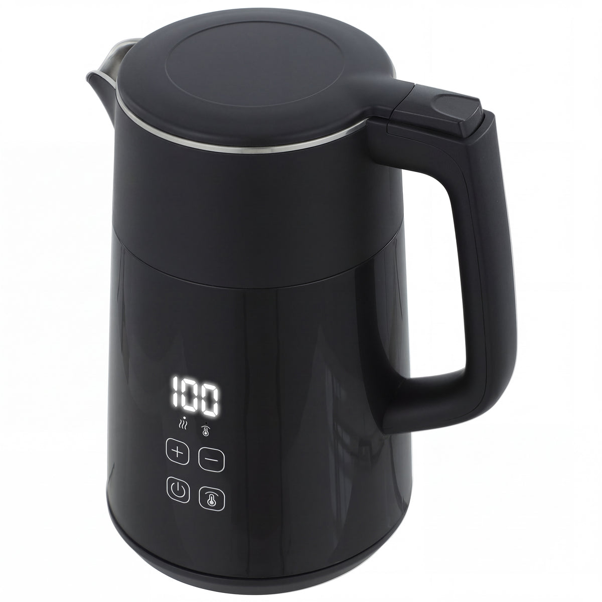 HOMCOM Electric Kettle, 1.7L Fast Boil 3kW Water Kettle with UK Strix Thermostat, LED Display, Keep Warm Function, Black