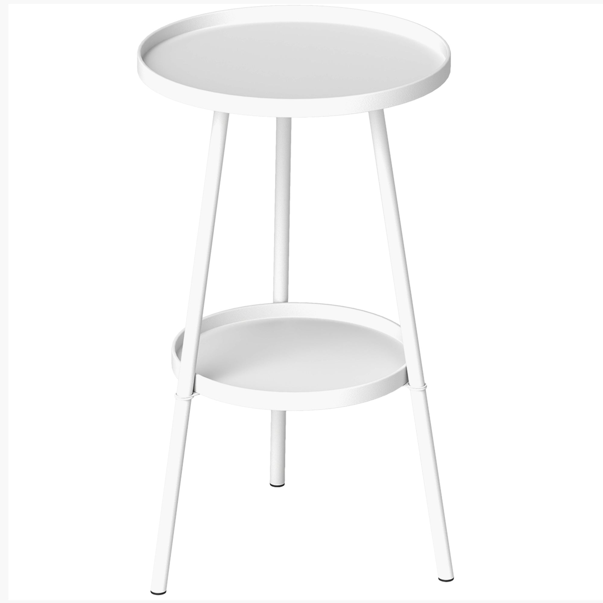 Outsunny Two-Tier Metal Garden Table - White