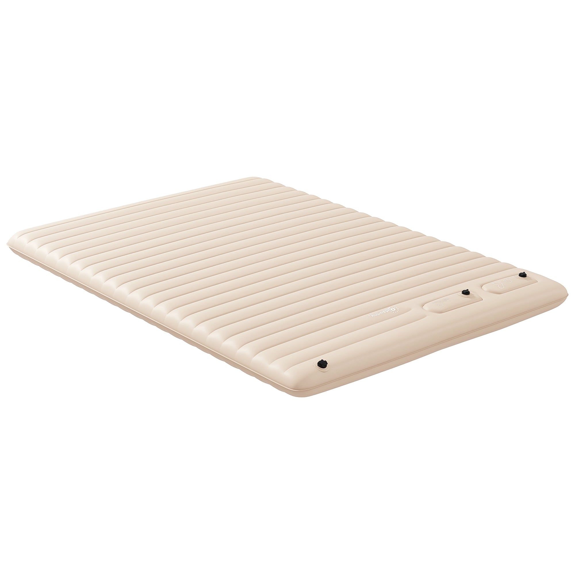 Outsunny Double Inflatable Mattress, with Built-In Pump - White - North Peak Garden Furniture