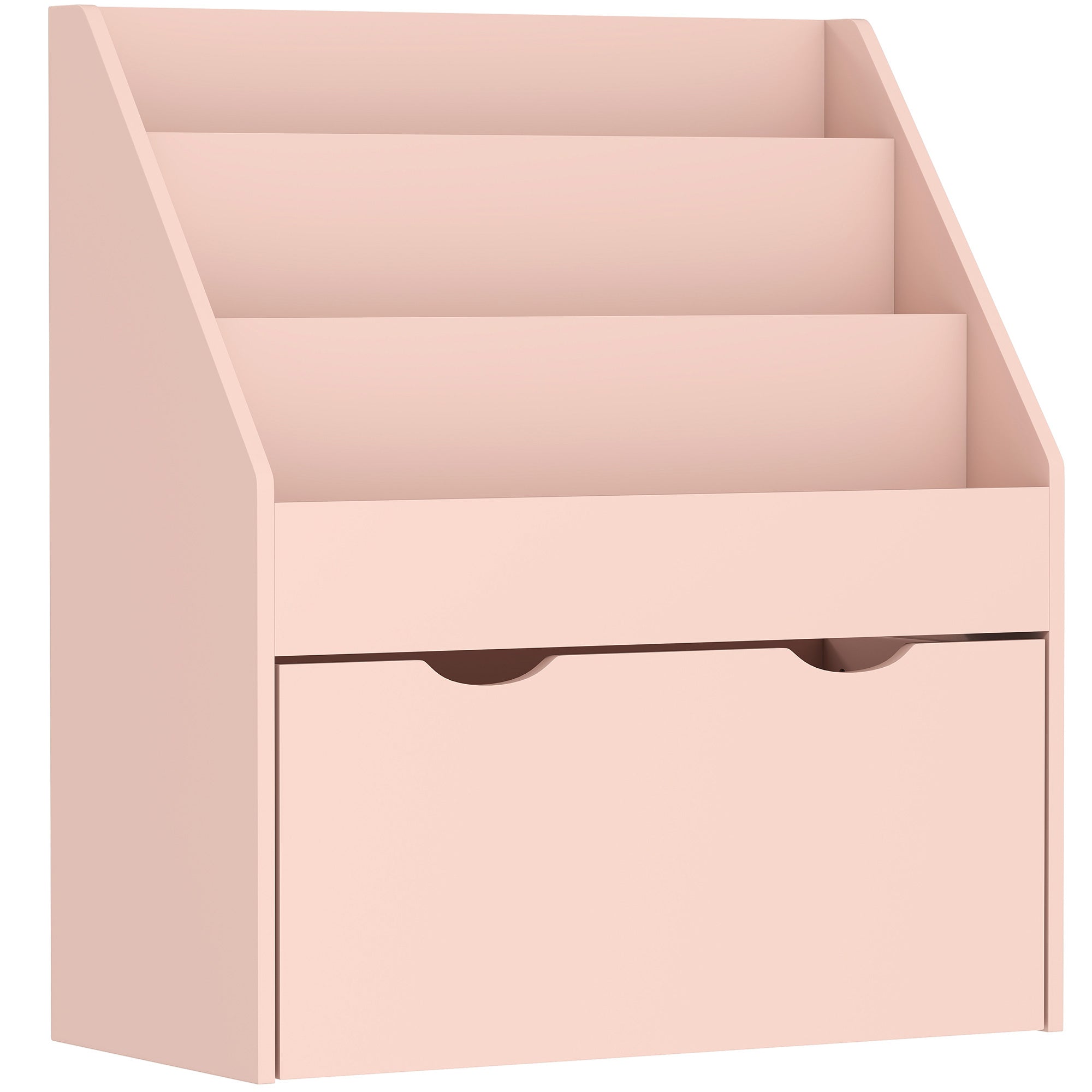 AIYAPLAY Bookcase for Kids with Shelves, Drawer, Bookcase for Bedroom, Playroom, Pink