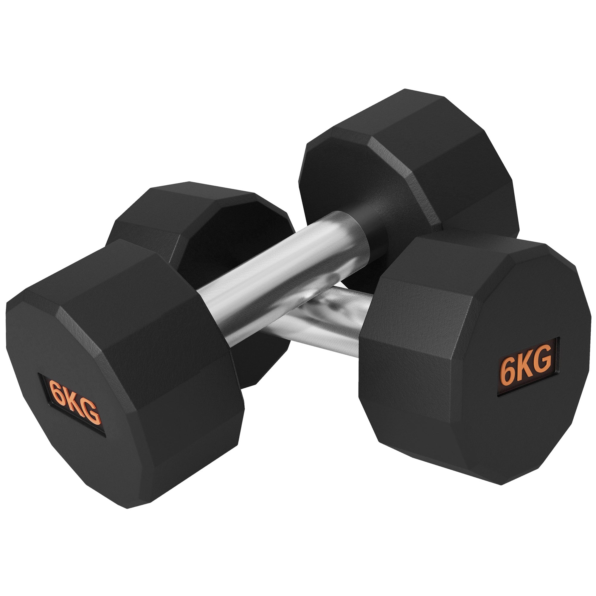 SPORTNOW 2 x 6kg Dumbbells Weights Set with 12-Sided Shape and Non-Slip Grip for Men Women Home Gym Workout - North Peak Garden Furniture