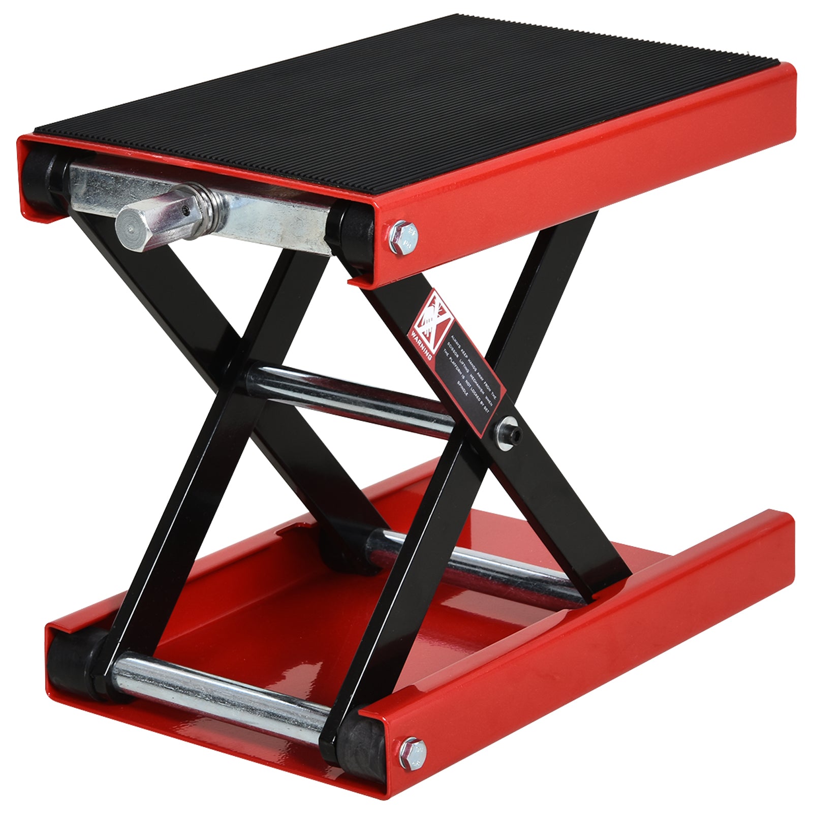 DURHAND 500KG Motorcycle Scissor Lift Jack, Height Adjustable Motorbike Stand with Anti-Slip Wide Deck, Heavy Duty Steel Motorbike Repair Lift Hoist Stand for Home Garage, Red - North Peak Garden Furniture