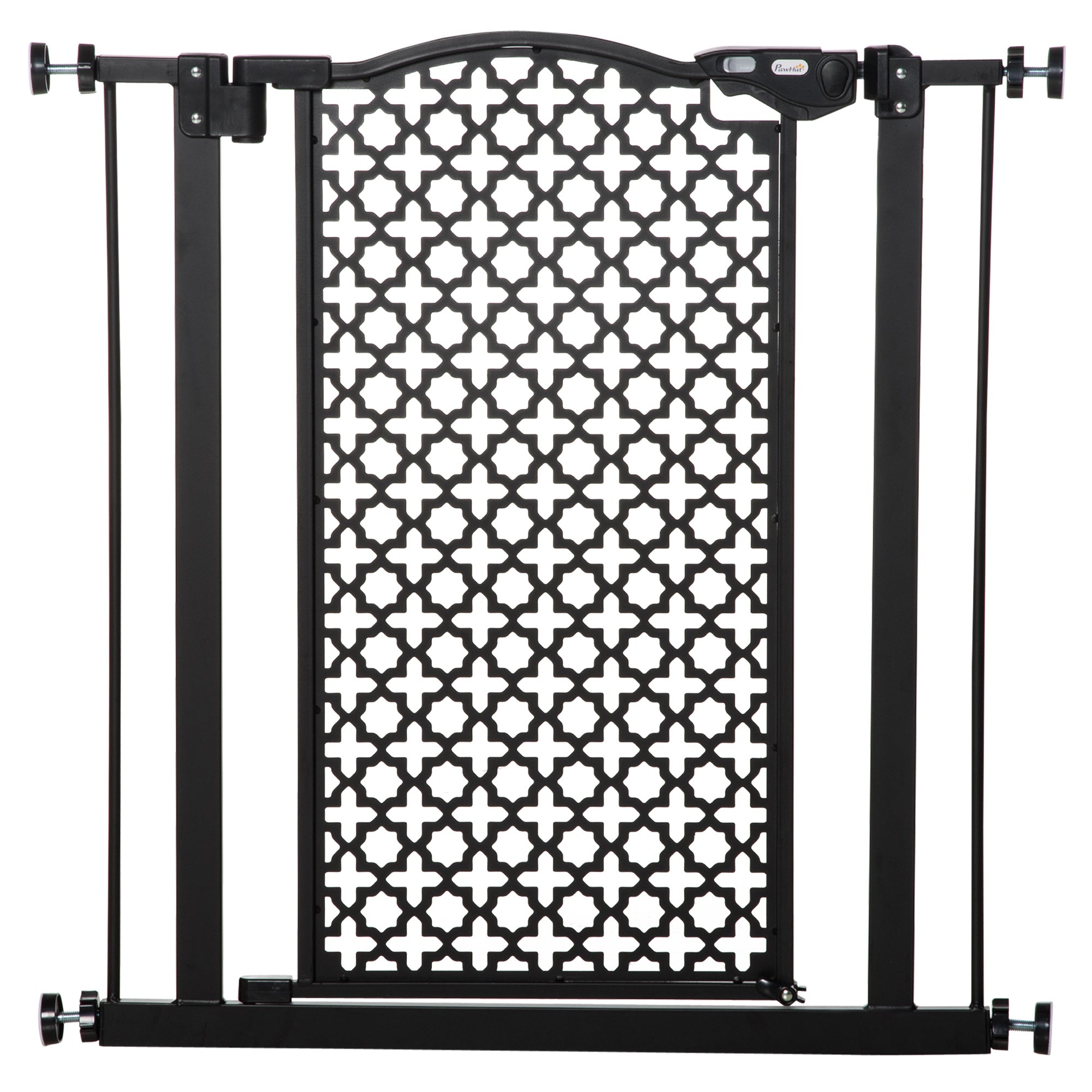 PawHut 74-80 cm Pressure Fit Safety Gate for Doorways and Staircases, Dog Gate, Pet Barrier for Hallways with Auto Close, Double Locking - North Peak Garden Furniture