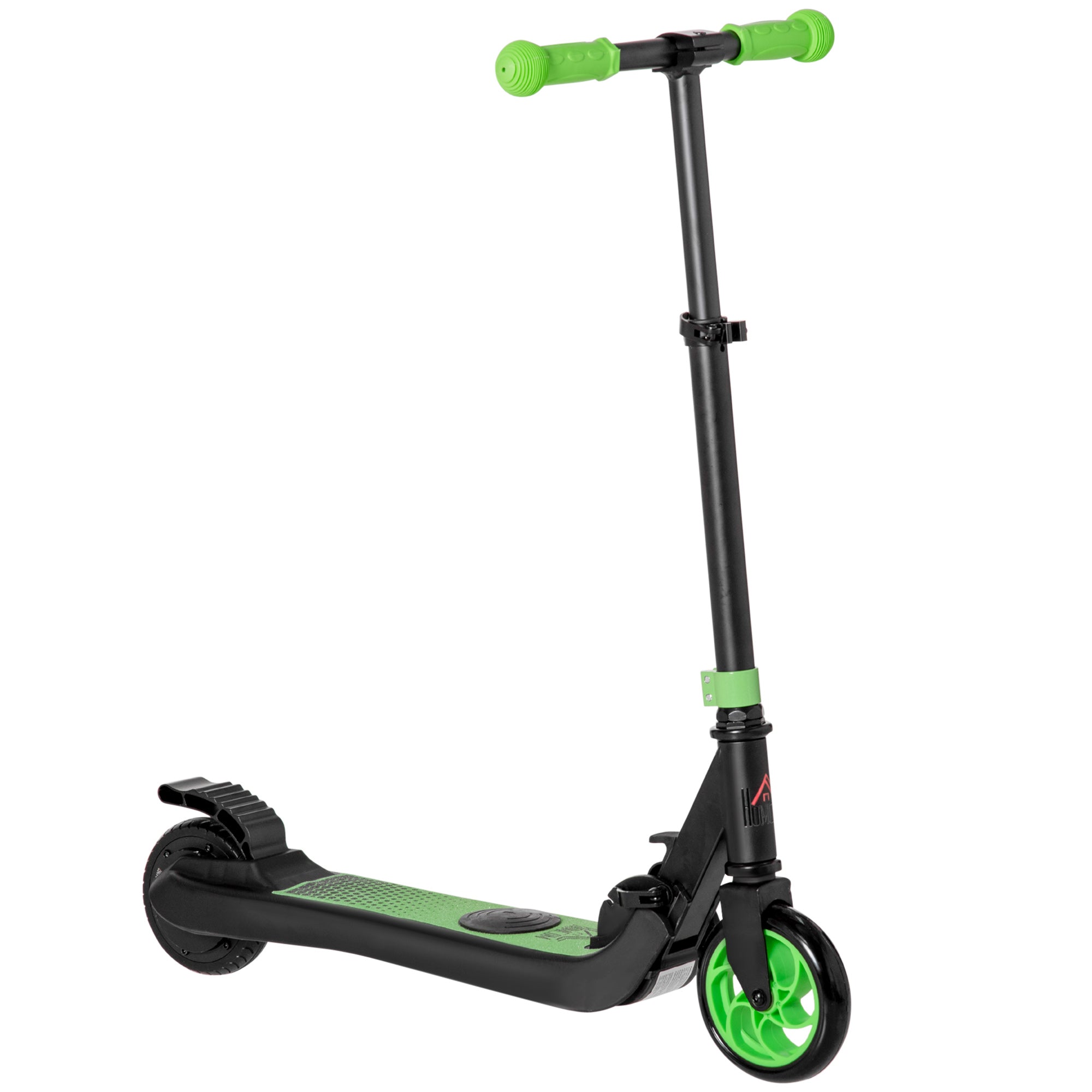 HOMCOM Folding Electric Scooter with Brake, for Ages 6+ Years, 8km/h Maximum Speed, Green - North Peak Garden Furniture