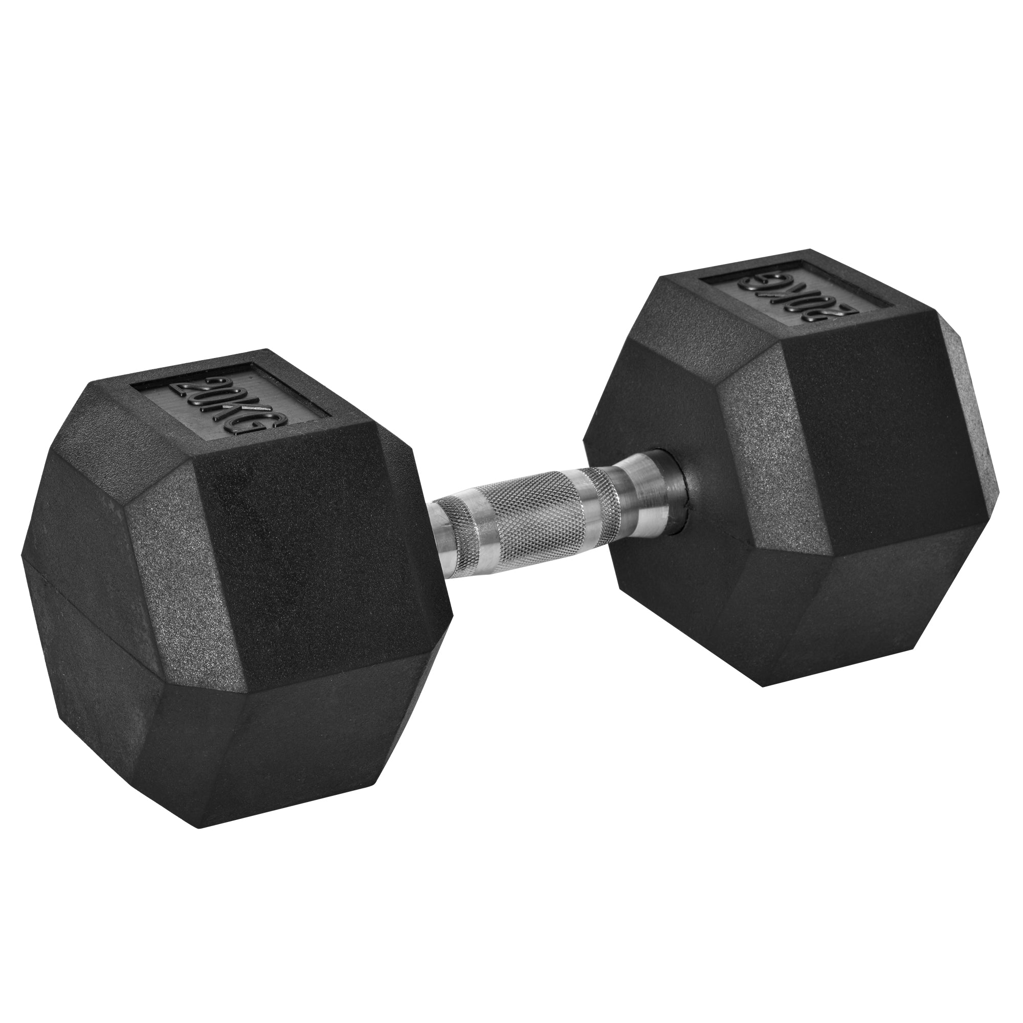 HOMCOM 20KG Single Rubber Hex Dumbbell Portable Hand Weights Dumbbell Home Gym - North Peak Garden Furniture