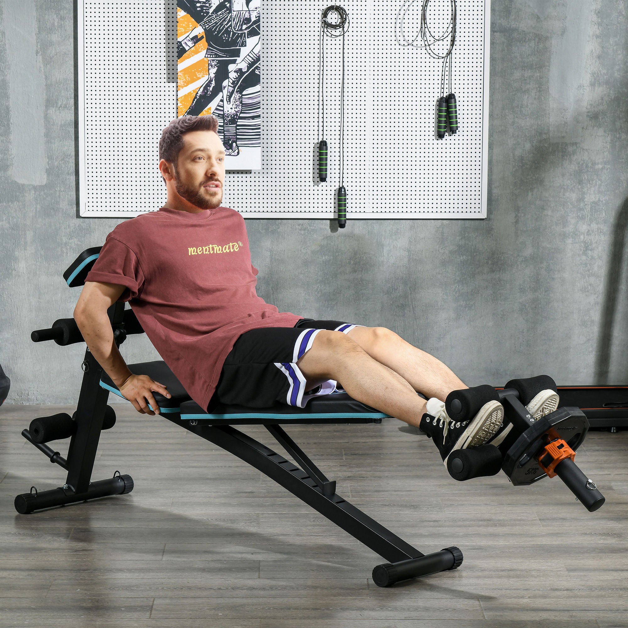 SPORTNOW Tibialis Trainer Tib Bar for Strengthening Calves Shins Ankles, Fits 5cm Weight Plates - North Peak Garden Furniture