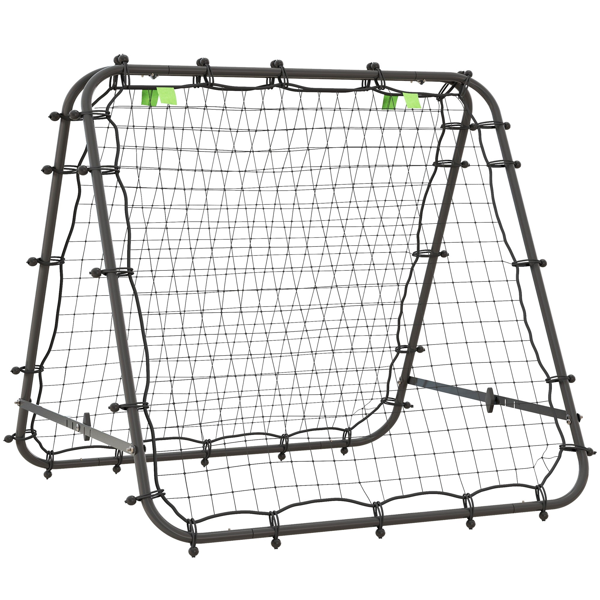 HOMCOM Double Sided Football Rebounder Net, Football Rebound Goal with 5 Adjustable Angles, Black - North Peak Garden Furniture