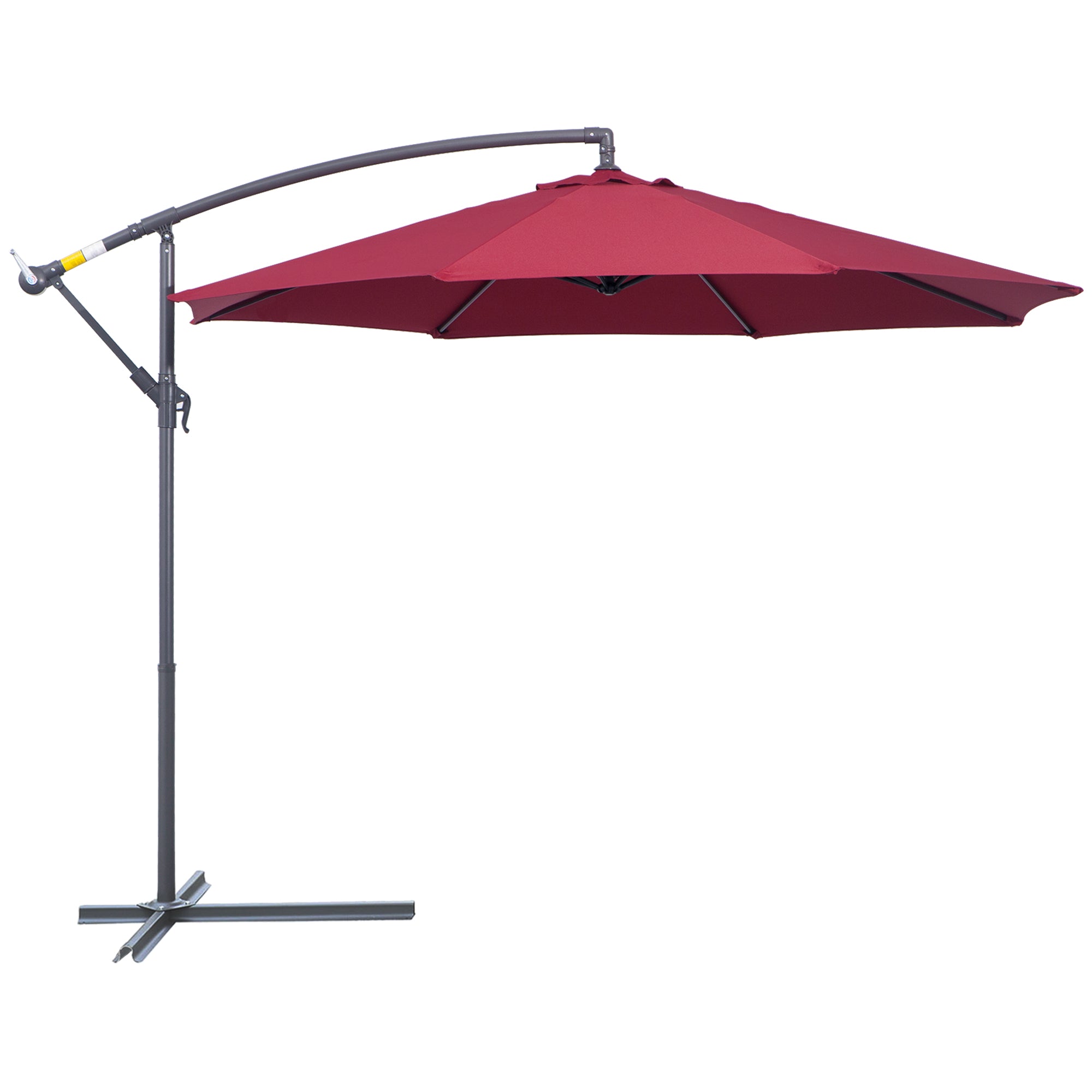 Outsunny 3m Water Resistant Terylene Hanging Parasol Wine Red - North Peak Garden Furniture