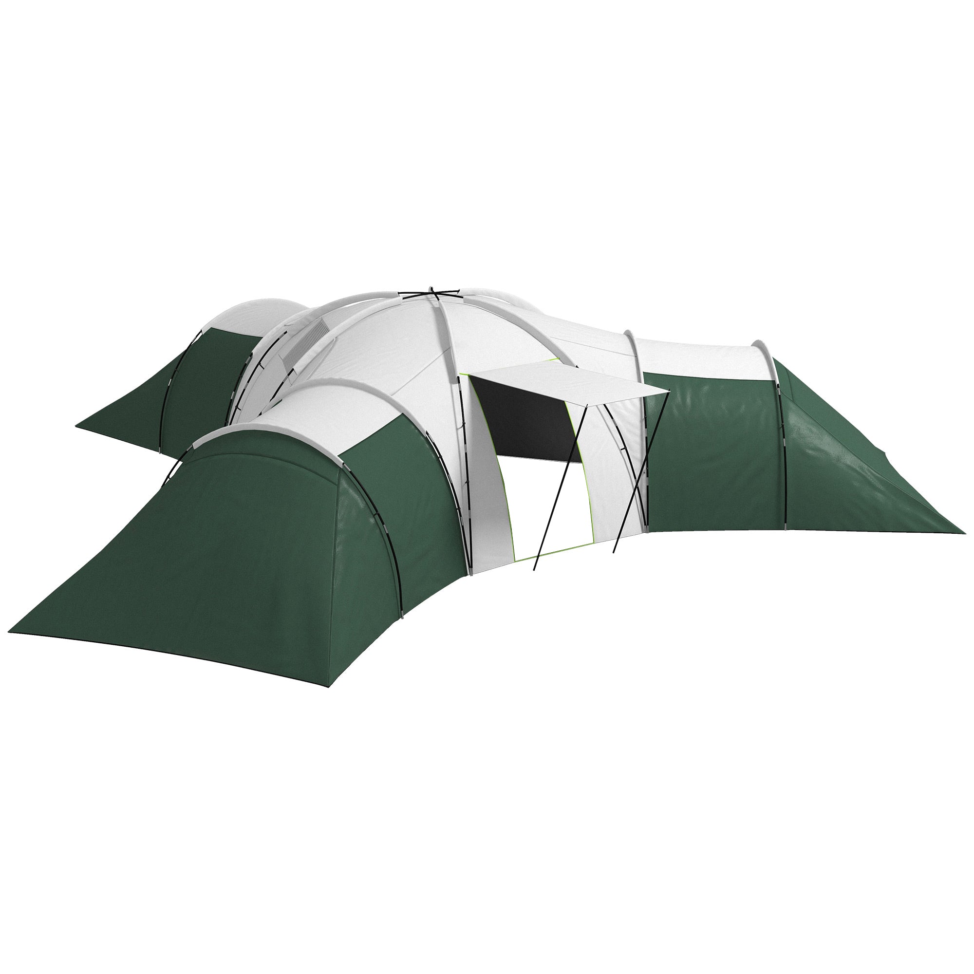 Outsunny 6-9 Man Tent with Bedrooms and Living Room, Accessories Included - North Peak Garden Furniture