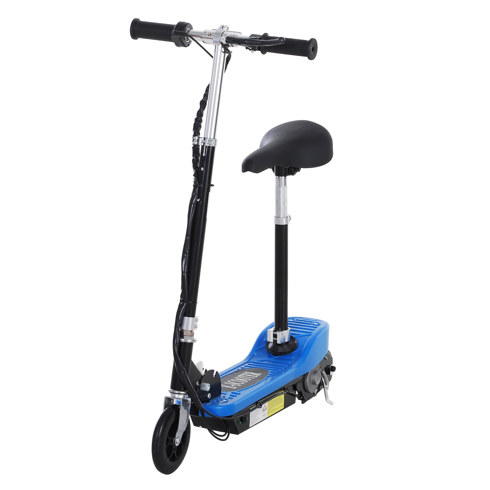 HOMCOM Foldable Electric Scooter for Kids 12V 120W W/Brake Kickstand -Blue - North Peak Garden Furniture