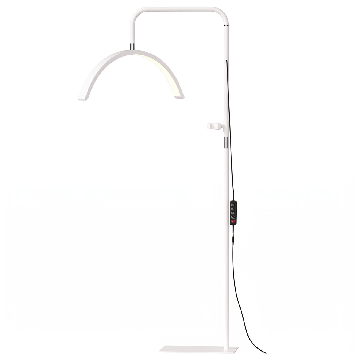 HOMCOM Half Moon Lash Light, 350° Rotatable Head, 7 Colours, Dimmable Beauty Floor Lamp, White