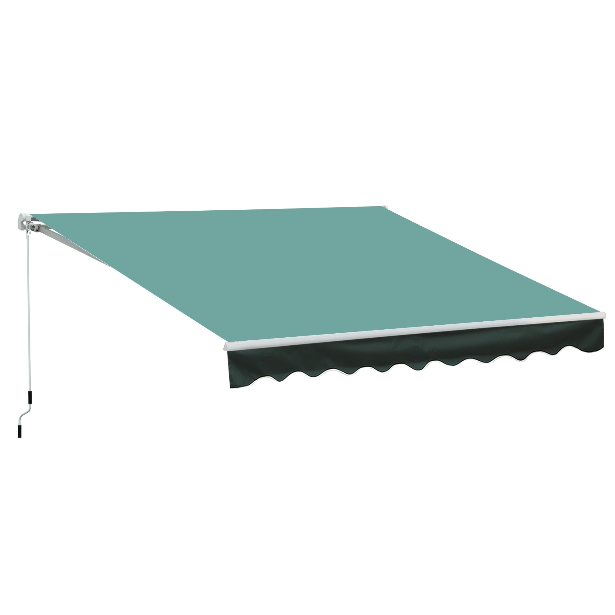 Outsunny 3x2.5 m Sun Shade Canopy Garden Patio Manual Retractable Awning Canopy-Dark Green - North Peak Garden Furniture