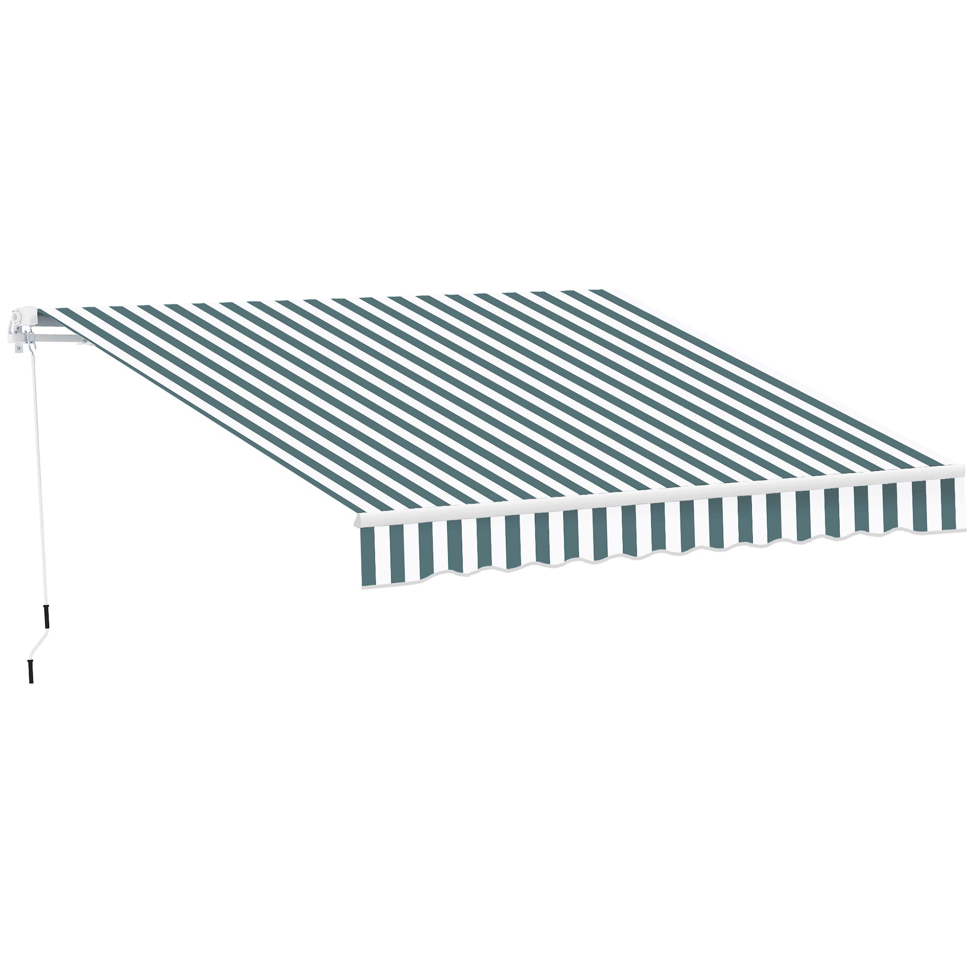 Outsunny Retractable Awning, 2.5x2 m-Dark Green/White - North Peak Garden Furniture