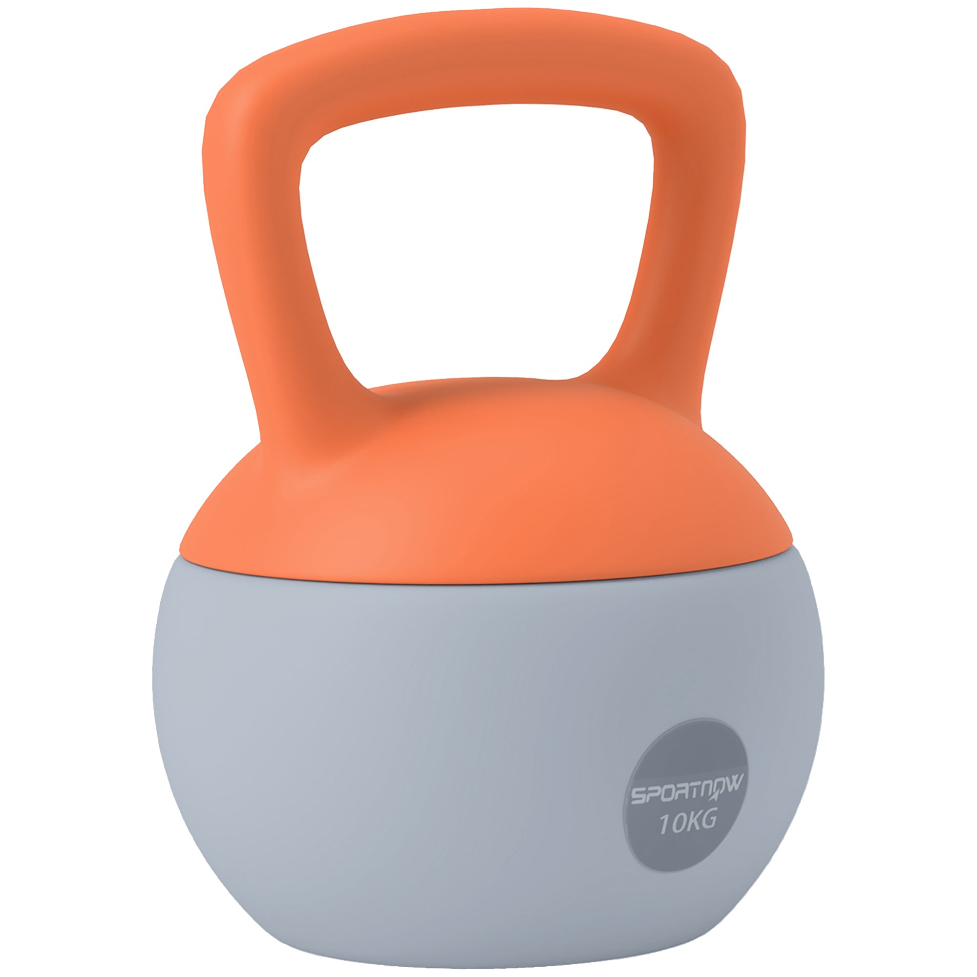 SPORTNOW Soft Kettlebell, 10kg Kettle Bell with Non-Slip Handle for Home Gym Weight Lifting and Strength Training, Orange and Grey - North Peak Garden Furniture