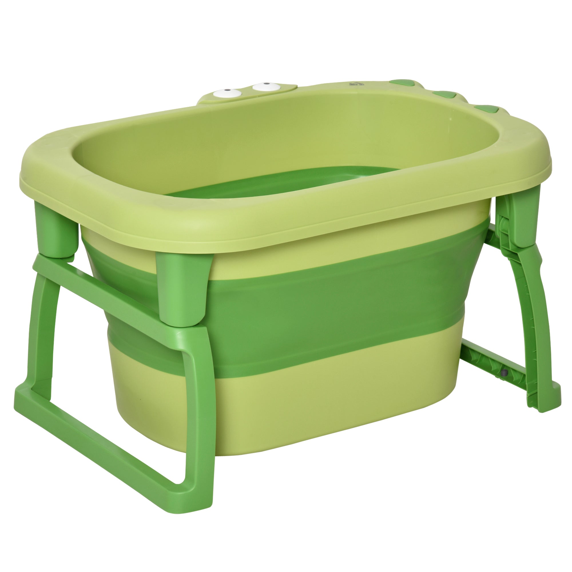 HOMCOM Foldable Baby Bathtub, with Stool - Green - North Peak Garden Furniture