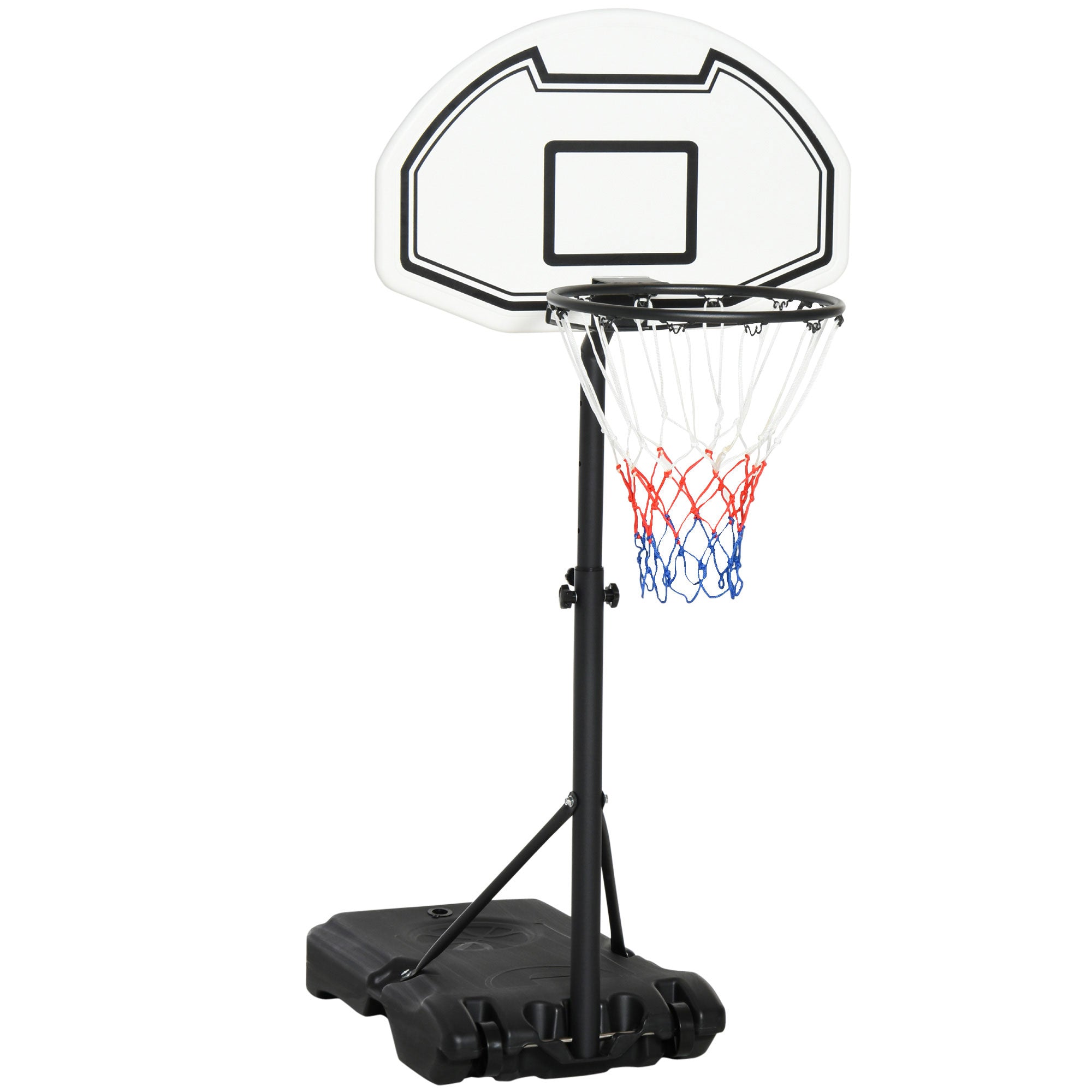 HOMCOM Portable Basketball Stand 94-123cm Basket Height Adjustable Hoop For Adults Suitable for Pool Side - North Peak Garden Furniture