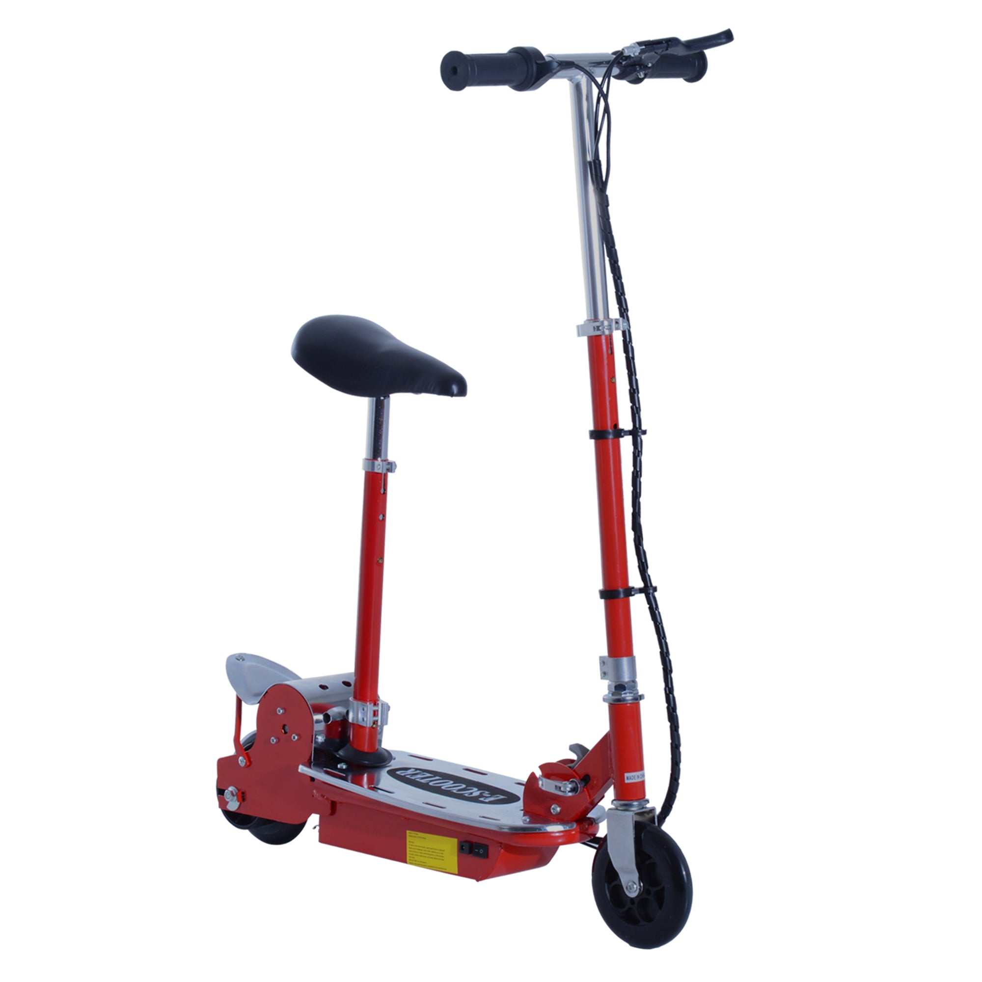 HOMCOM Foldable Electric Scooter for Teens Over 7 years old 12V Battery 120W-Red - North Peak Garden Furniture