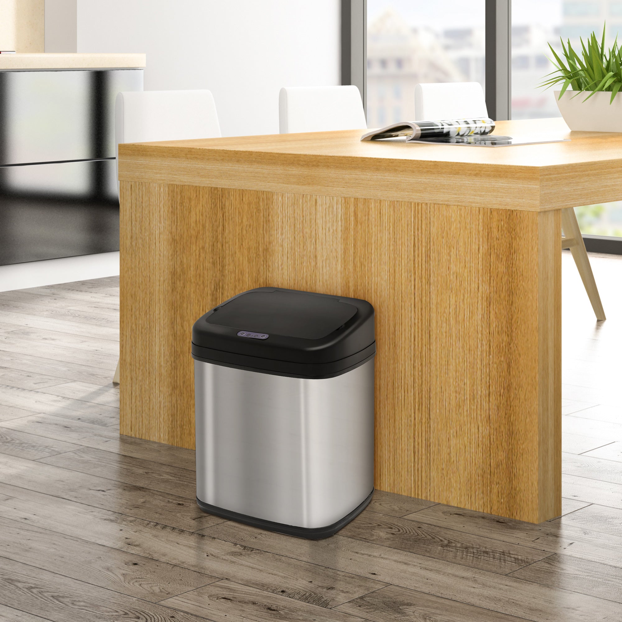 HOMCOM 20L LUXURY Automatic Sensor Dustbin Kitchen Waste Bin Rubbish Trashcan Auto Dustbin Stainless Steel with Bucket 33*25*42.5CM - North Peak Garden Furniture