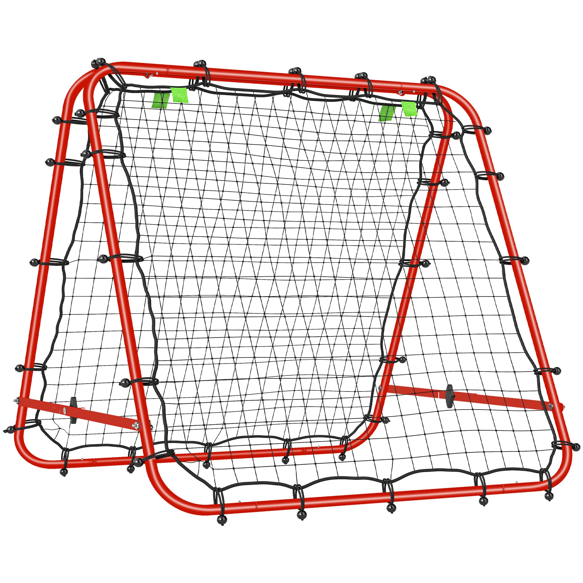 HOMCOM Double Sided Football Rebounder Net, Football Rebound Goal with 5 Adjustable Angles, Red