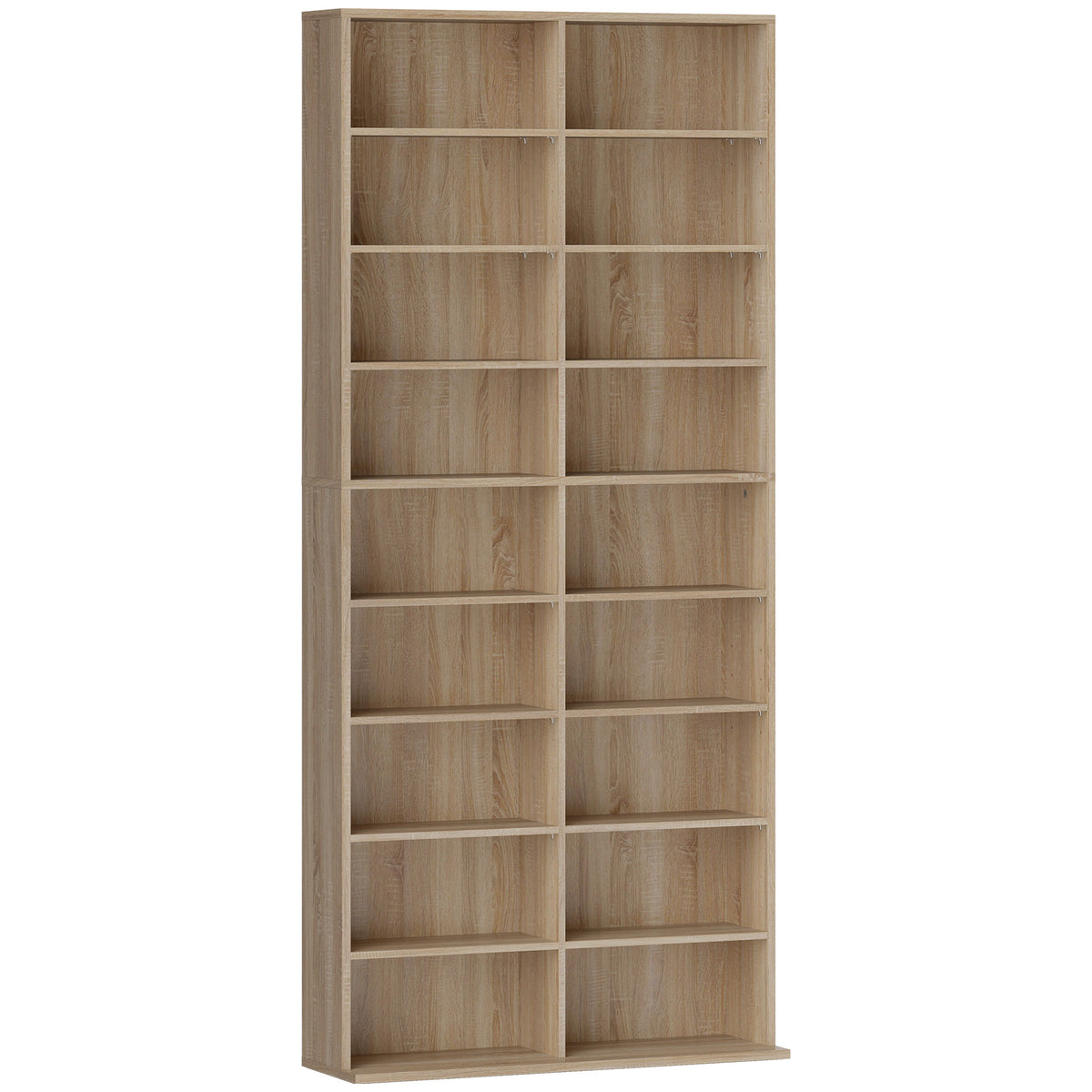 HOMCOM 640 CD Storage Tower - Nature Wood Finish