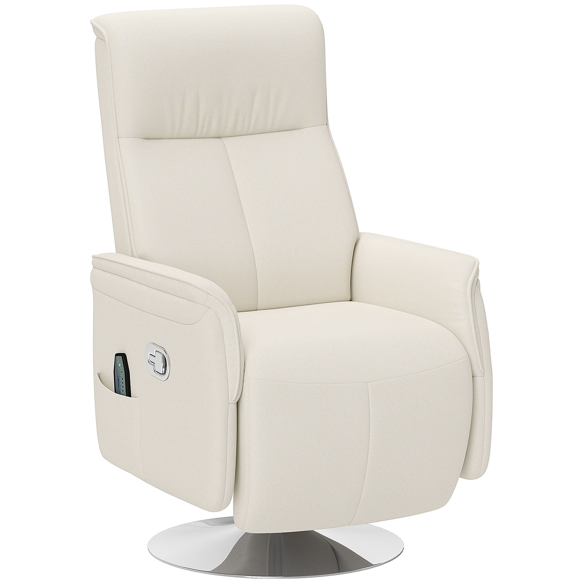 HOMCOM 10-Point Massage Recliner Armchair - Cream - North Peak Garden Furniture