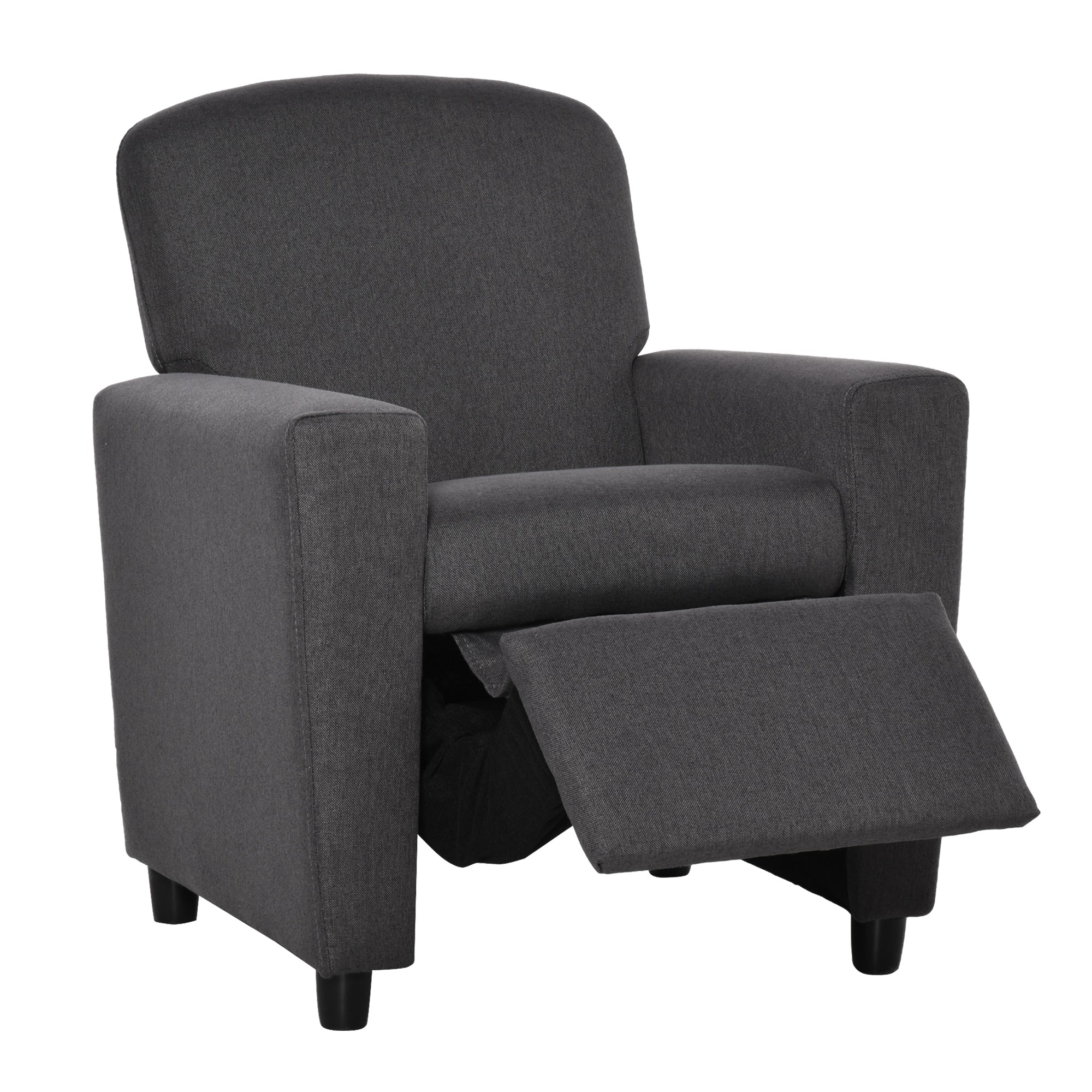HOMCOM 2 in 1 design Kids Sofa Armchair with Footrest for Children Playroom Bedroom Living Room, 55 x 50 x 67cm, Grey - North Peak Garden Furniture