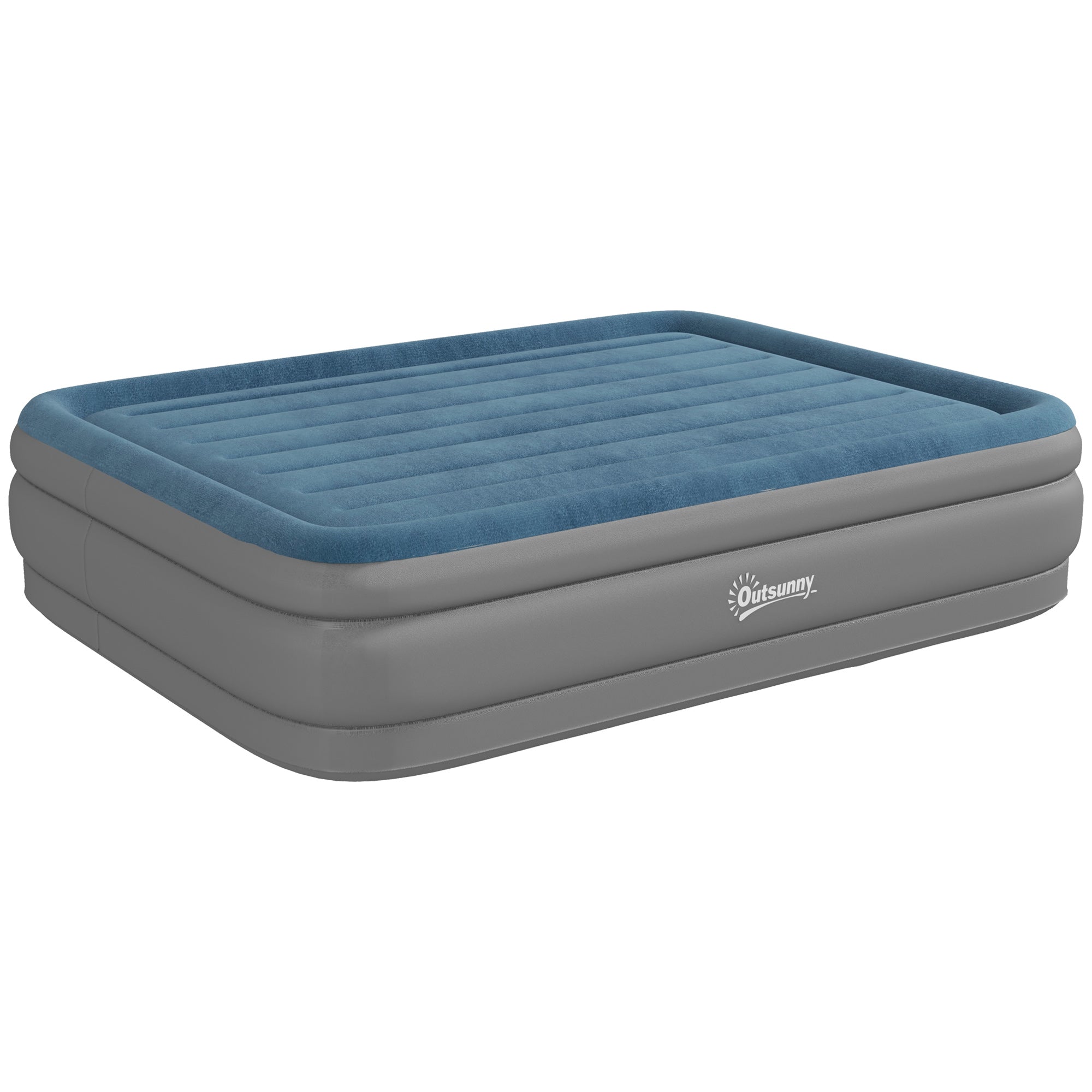 Outsunny King-Size Inflatable Mattress, with Built-In Electric Pump and Bag - North Peak Garden Furniture