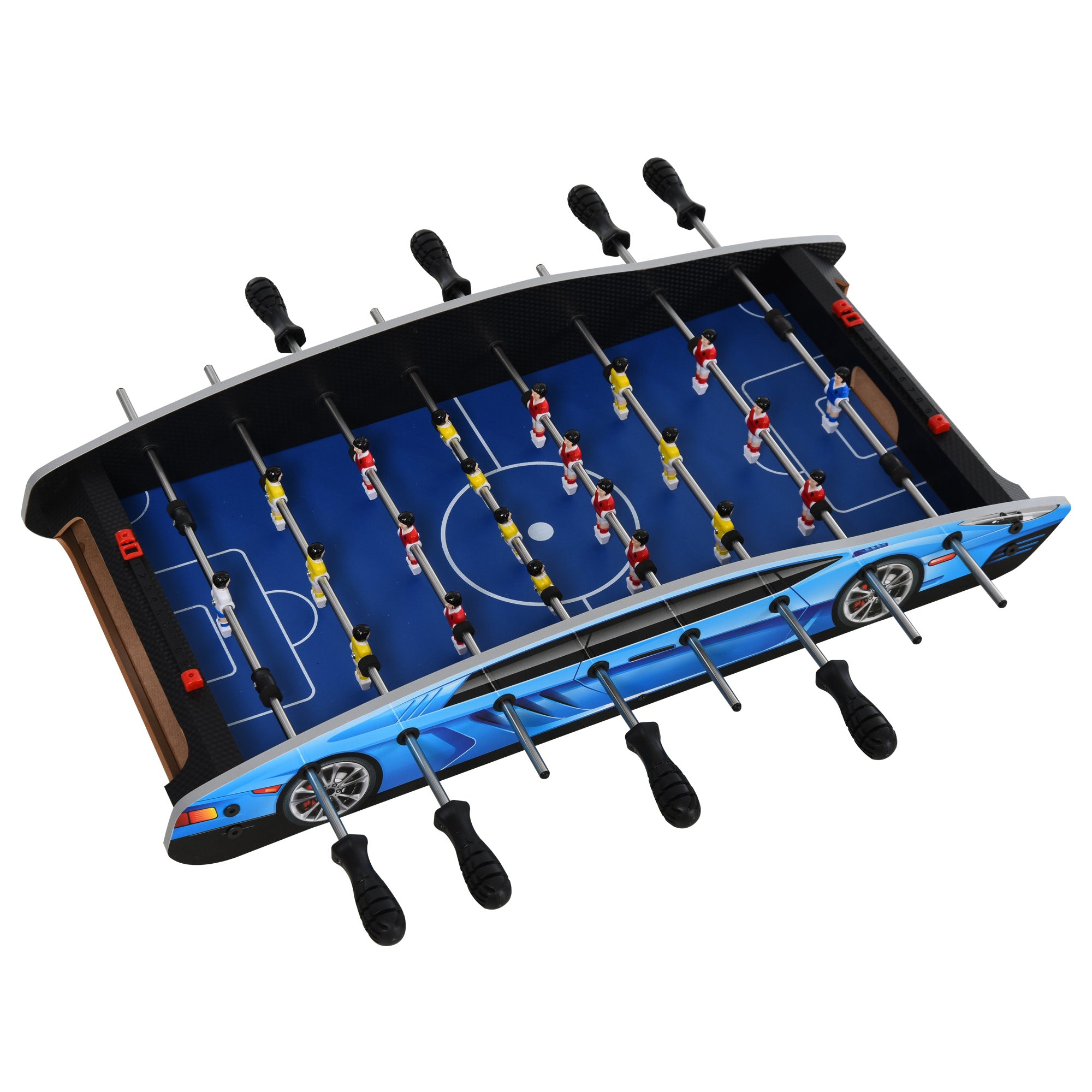 HOMCOM 29 Inch Mini Tabletop Football Foosball Gaming Table Play Fun Game Toy 74.5L x 36.1W x 12H CM - North Peak Garden Furniture