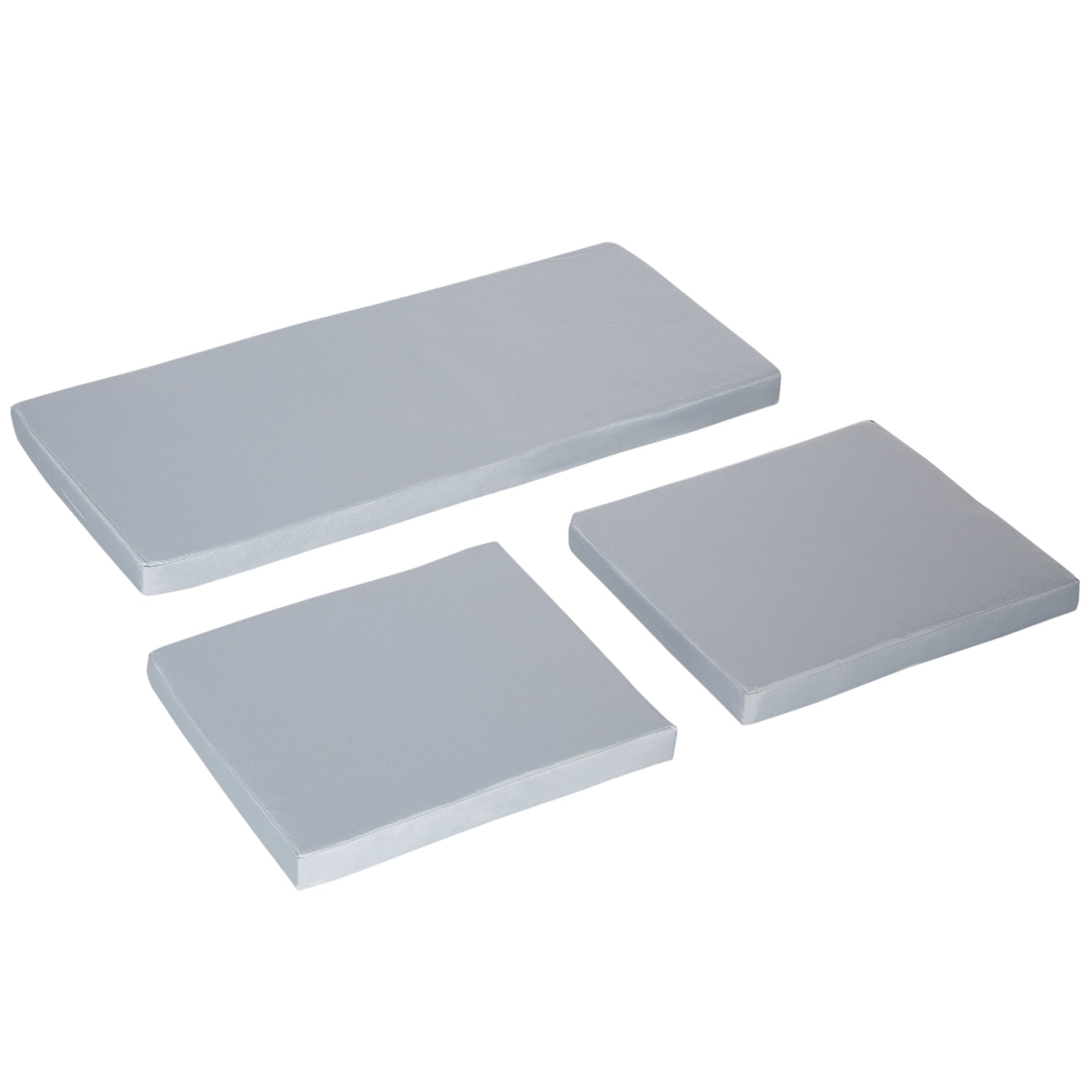 Outsunny 3 PCs Outdoor Seat Cushion for Rattan Furniture, Garden Furniture Cushions, Grey - North Peak Garden Furniture