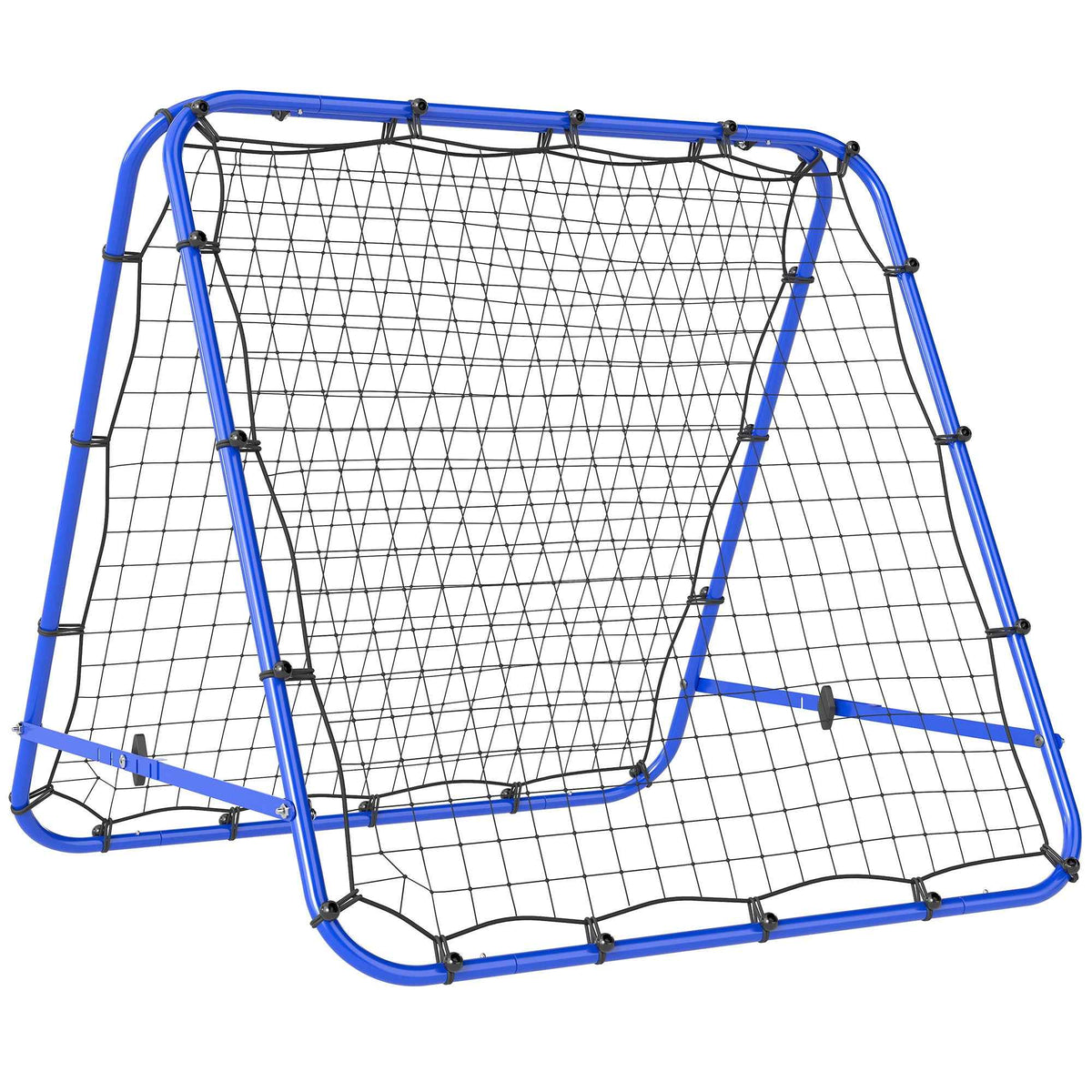 HOMCOM Double Sided Football Rebounder Net, Football Rebound Goal with 5 Adjustable Angles, Blue