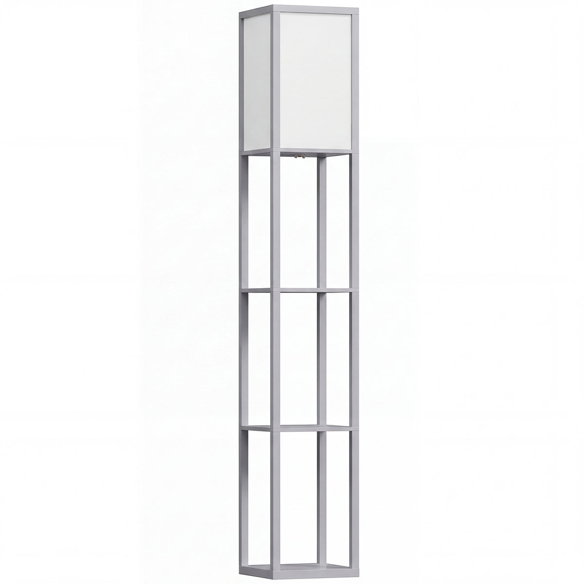 HOMCOM 3-Tier Floor Lamp, Floor Light with Storage Shelf, Reading Standing Lamp for Living Room, Bedroom, Kitchen, Dining Room, Office, Dorm, 160cm, Grey