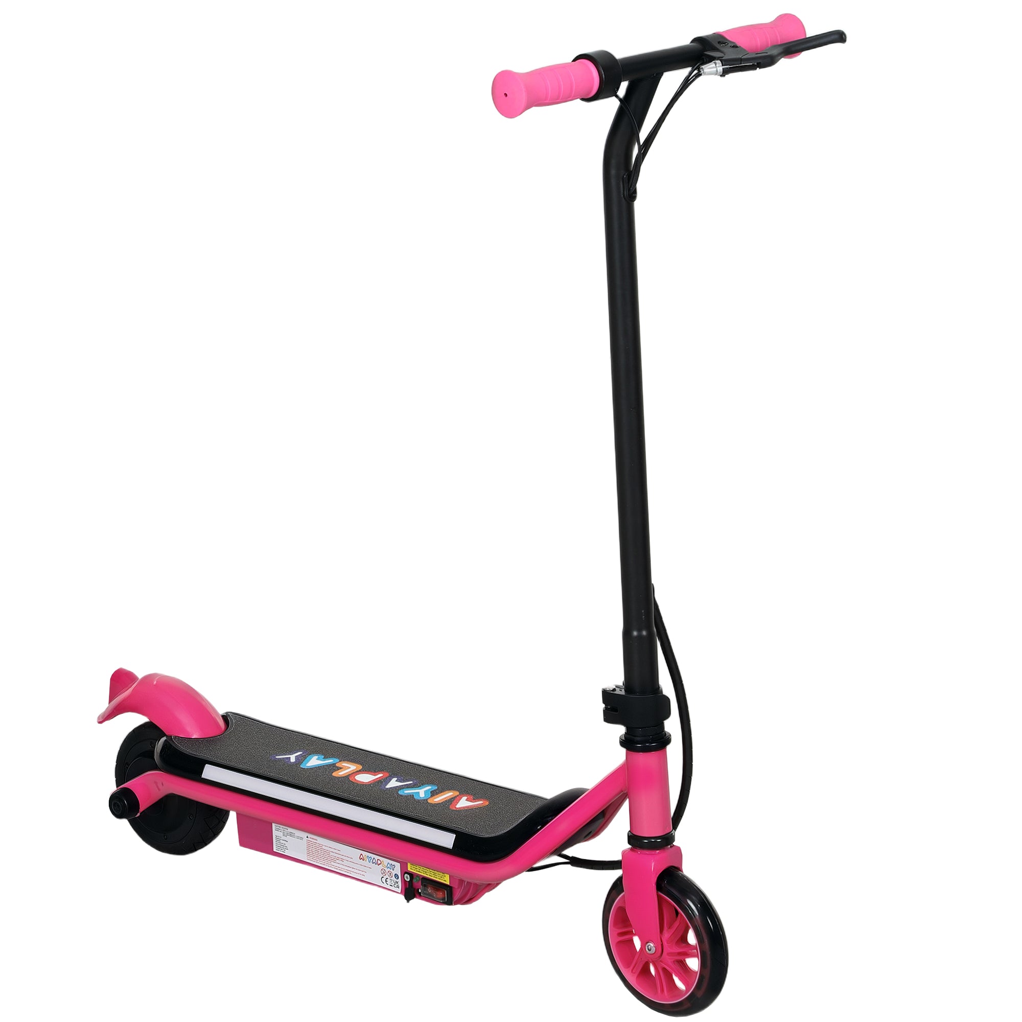 AIYAPLAY Electric Scooter for Kids Ages 6-14, with Dual Brakes, Flash Wheel and Colourful Light, Kids Electric Scooter E Scooter, Up to 12 KM/H & 10 KM, Pink