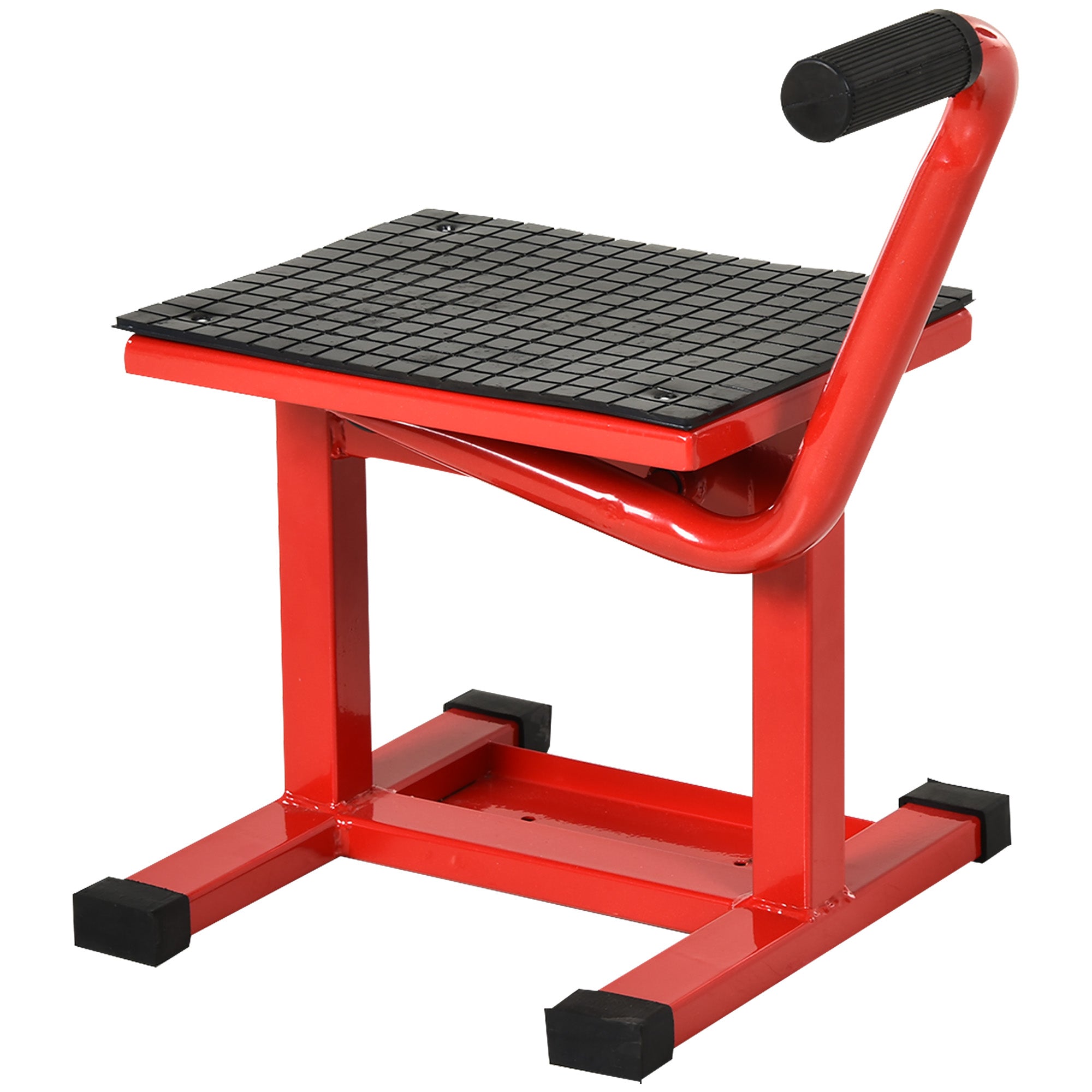 DURHAND 150KG Steel Motorbike Jack Lift Rubber Platform Crank Lift Manual Repair Clean Hoist Table Assist Off-Road Dirt Bike Stand Red 27.5/39.5 Hcm - North Peak Garden Furniture