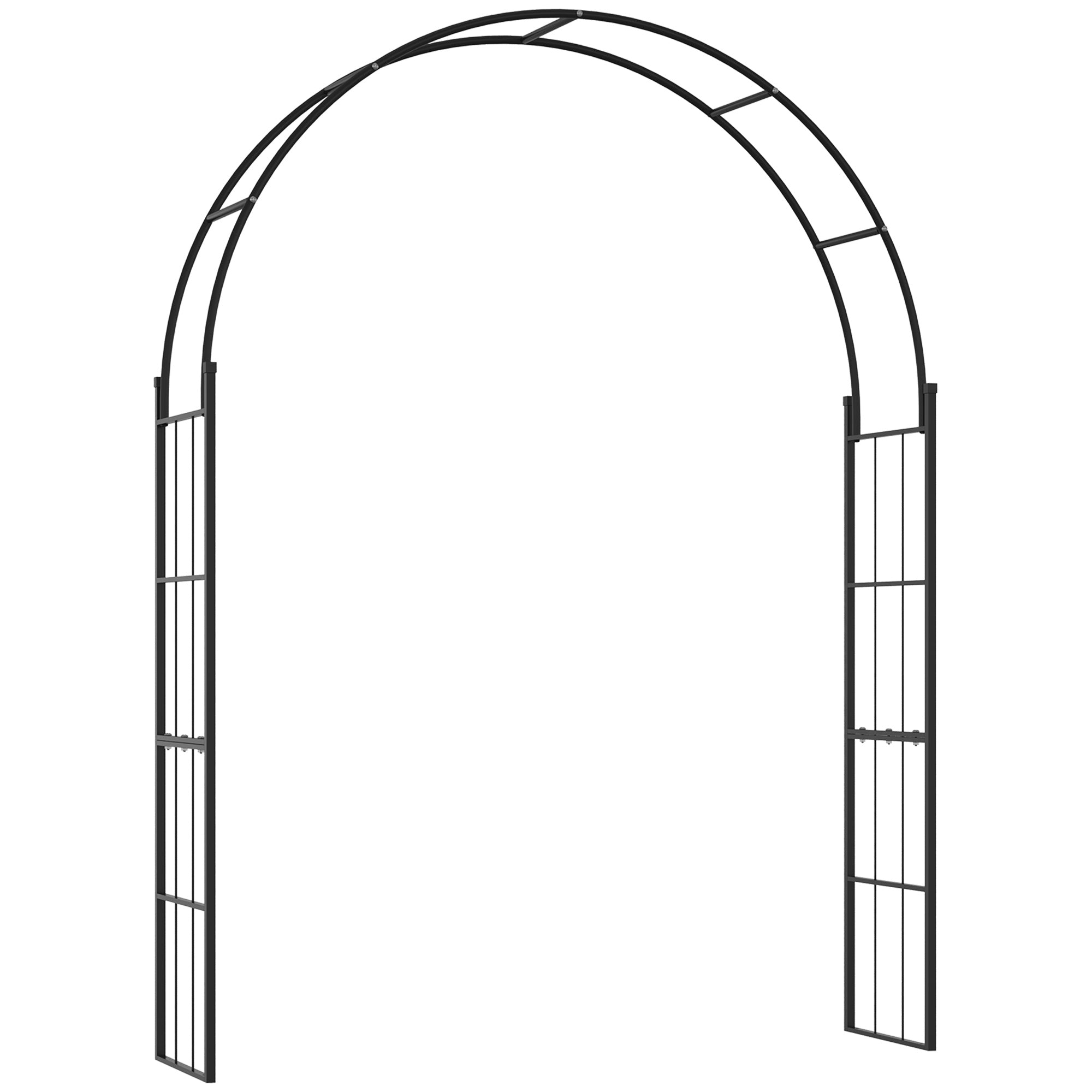 Outsunny 223cm Garden Arch Trellis, Outdoor Wedding Arbor for Ceremony for Climbing Roses, Vines and Plants