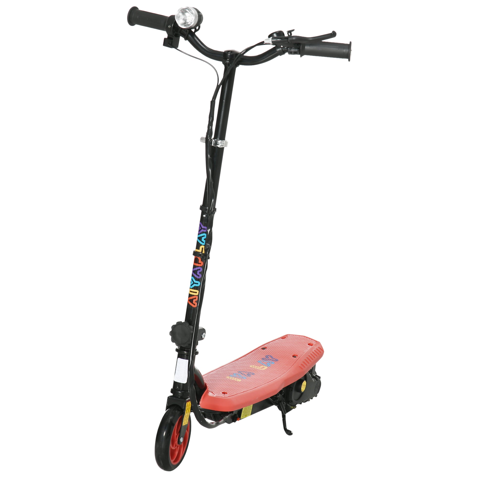 HOMCOM Foldable Electric Scooter, with LED Headlight, for Ages 7-14 Years - Red - North Peak Garden Furniture